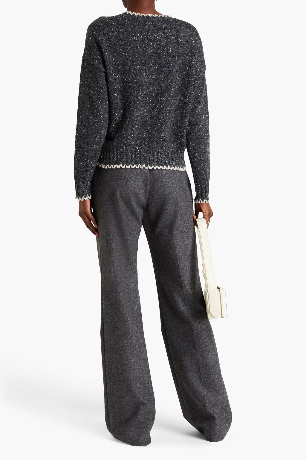 AUTUMN CASHMERE Whipstitched Donegal cashmere sweater