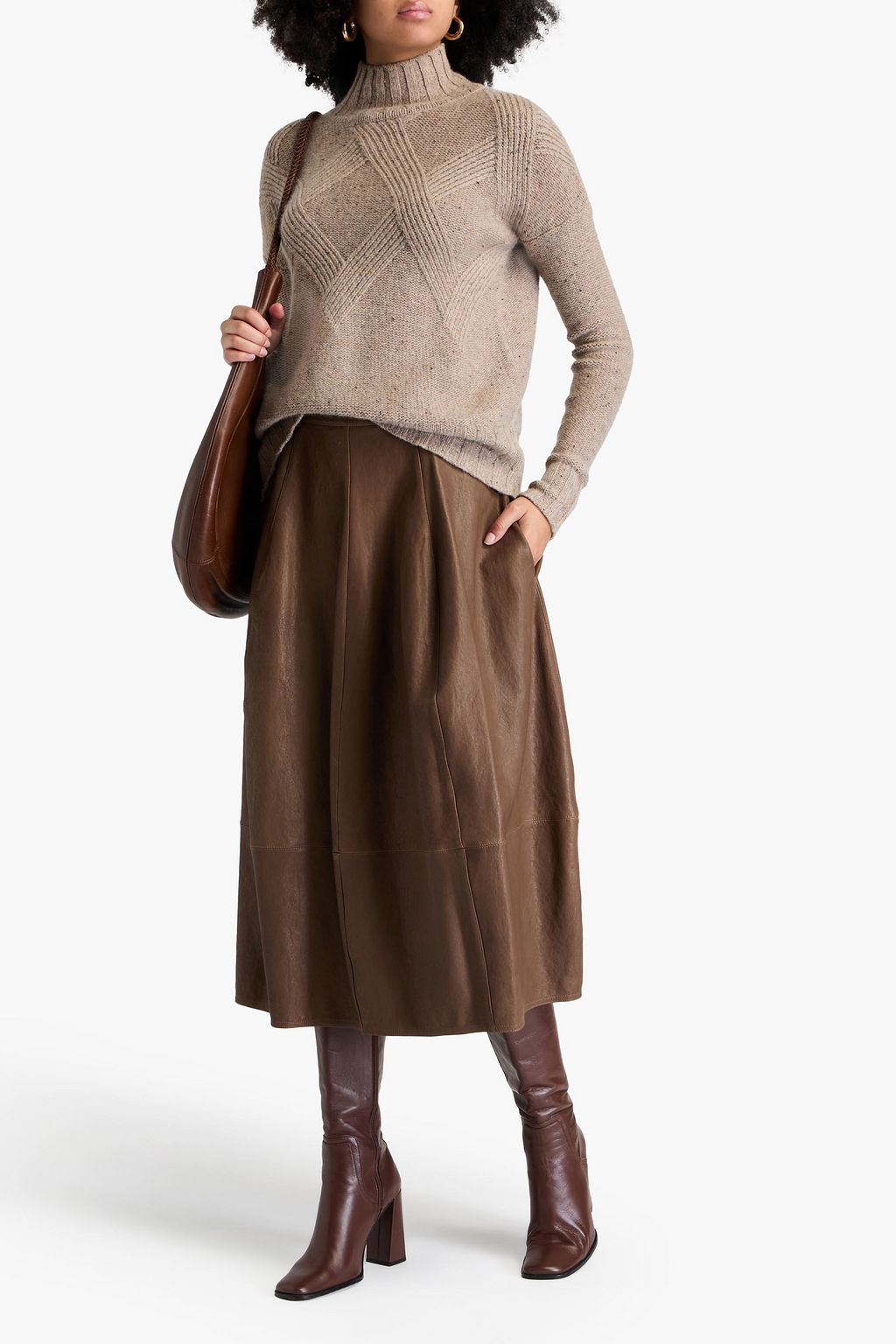 AUTUMN CASHMERE Donegal cashmere turtleneck sweater