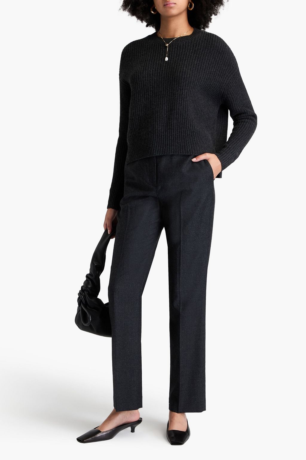AUTUMN CASHMERE كنزة رياضية من الكشمير بتصميم مضلّع
