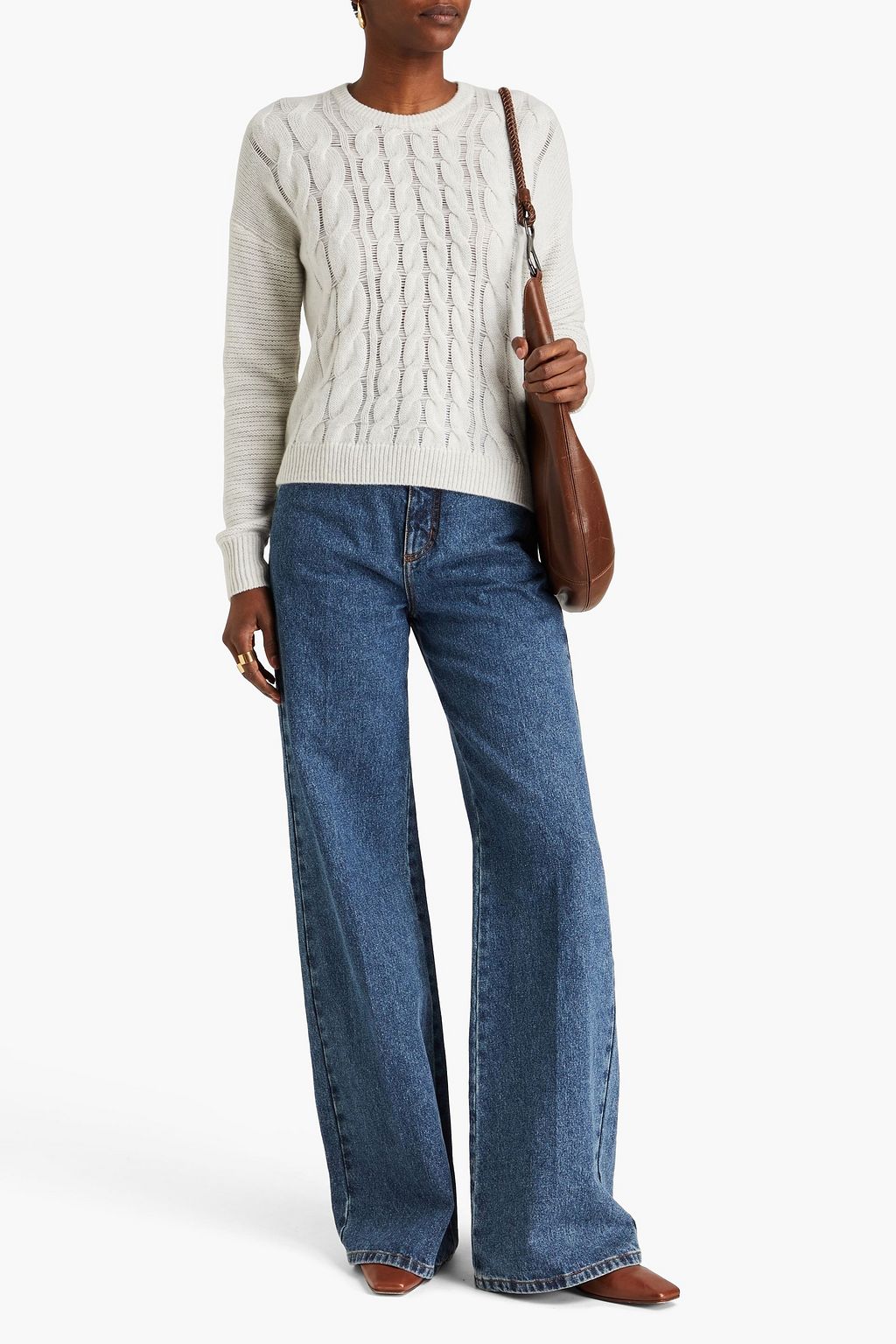 AUTUMN CASHMERE 케이블 니트 캐시미어 스웨터