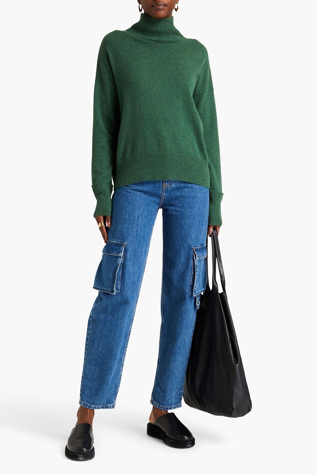 AUTUMN CASHMERE Mélange cashmere turtleneck sweater