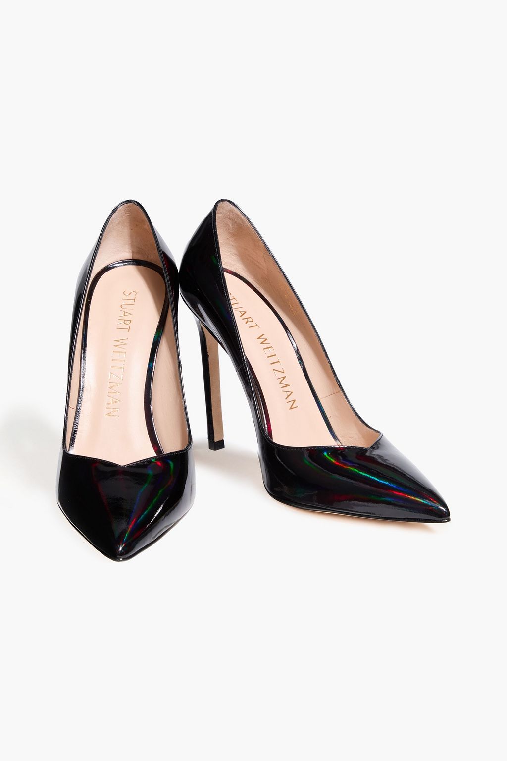 STUART WEITZMAN حذاء بامب Anny من الجلد اللامع