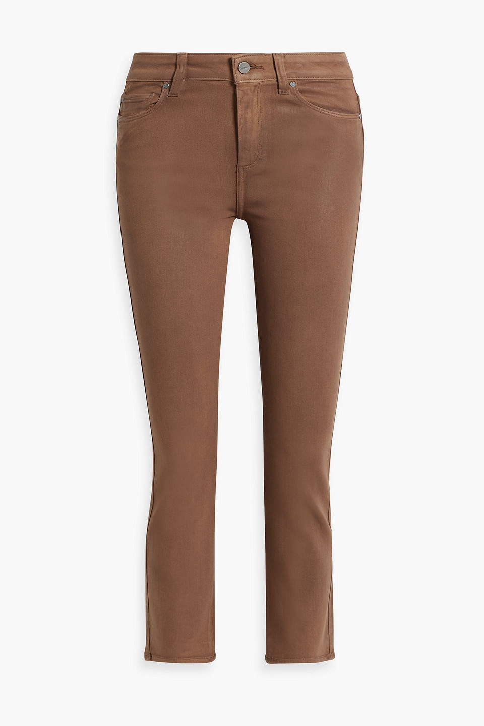 Paige Cindy High-rise Slim-leg Jeans In Brown