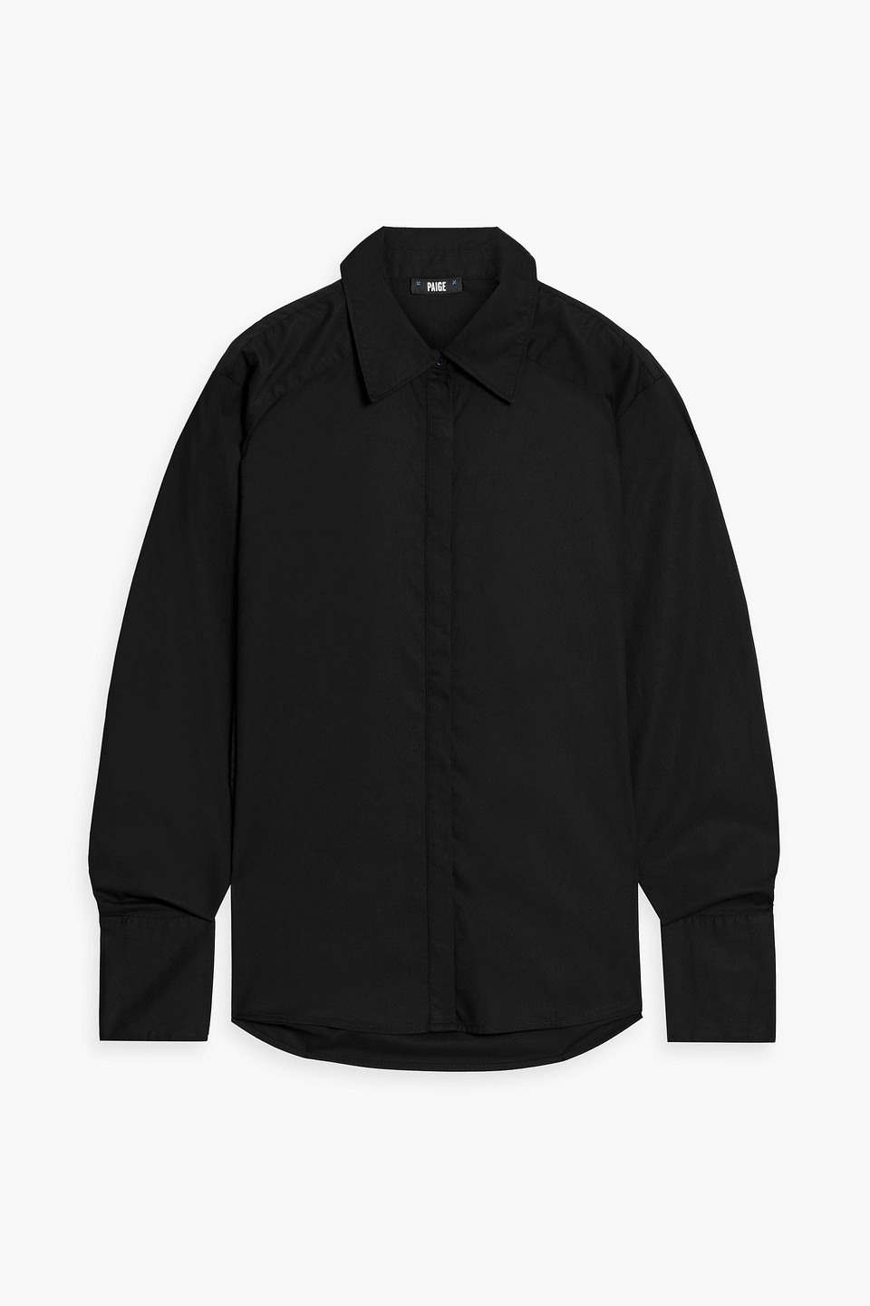 Paige Clemence Cotton-poplin Shirt In Black