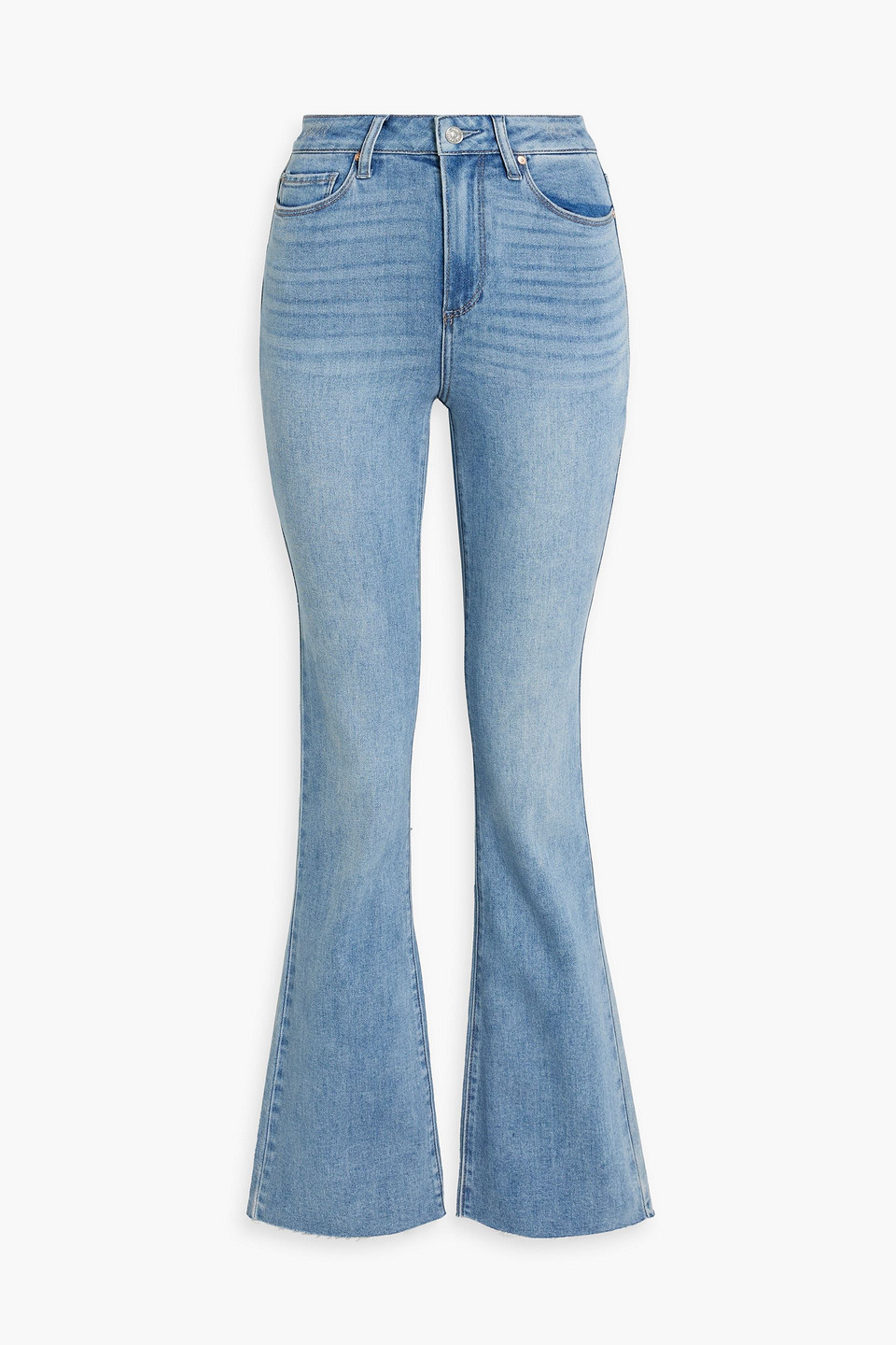 Paige Laurel Canyon High-rise Flared Jeans In Light Denim