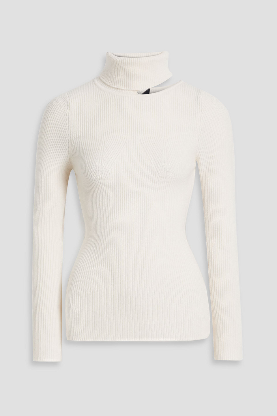 Opal cutout ribbed cashmere turtleneck sweater