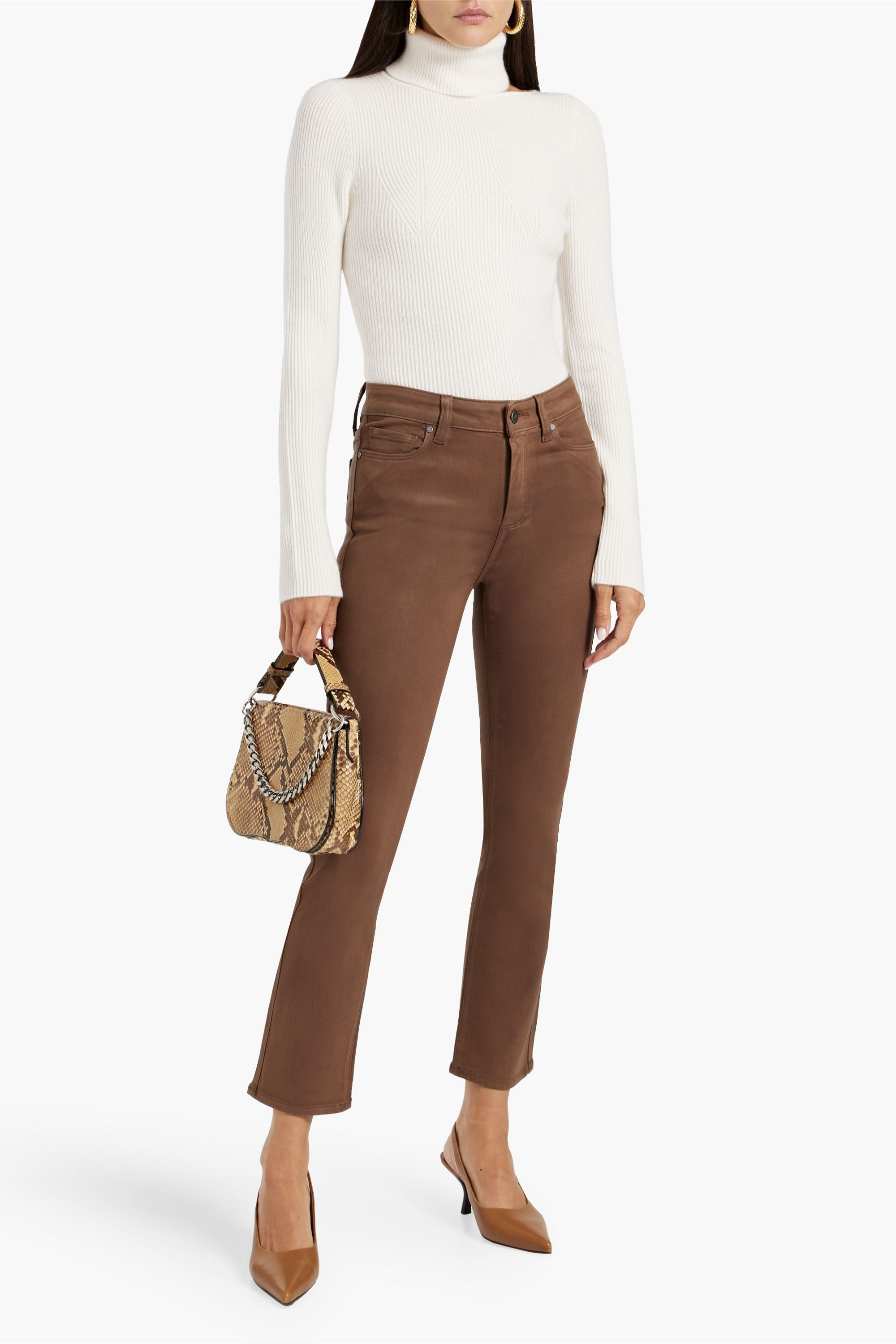 arch4 Opal cutout ribbed cashmere turtleneck sweater