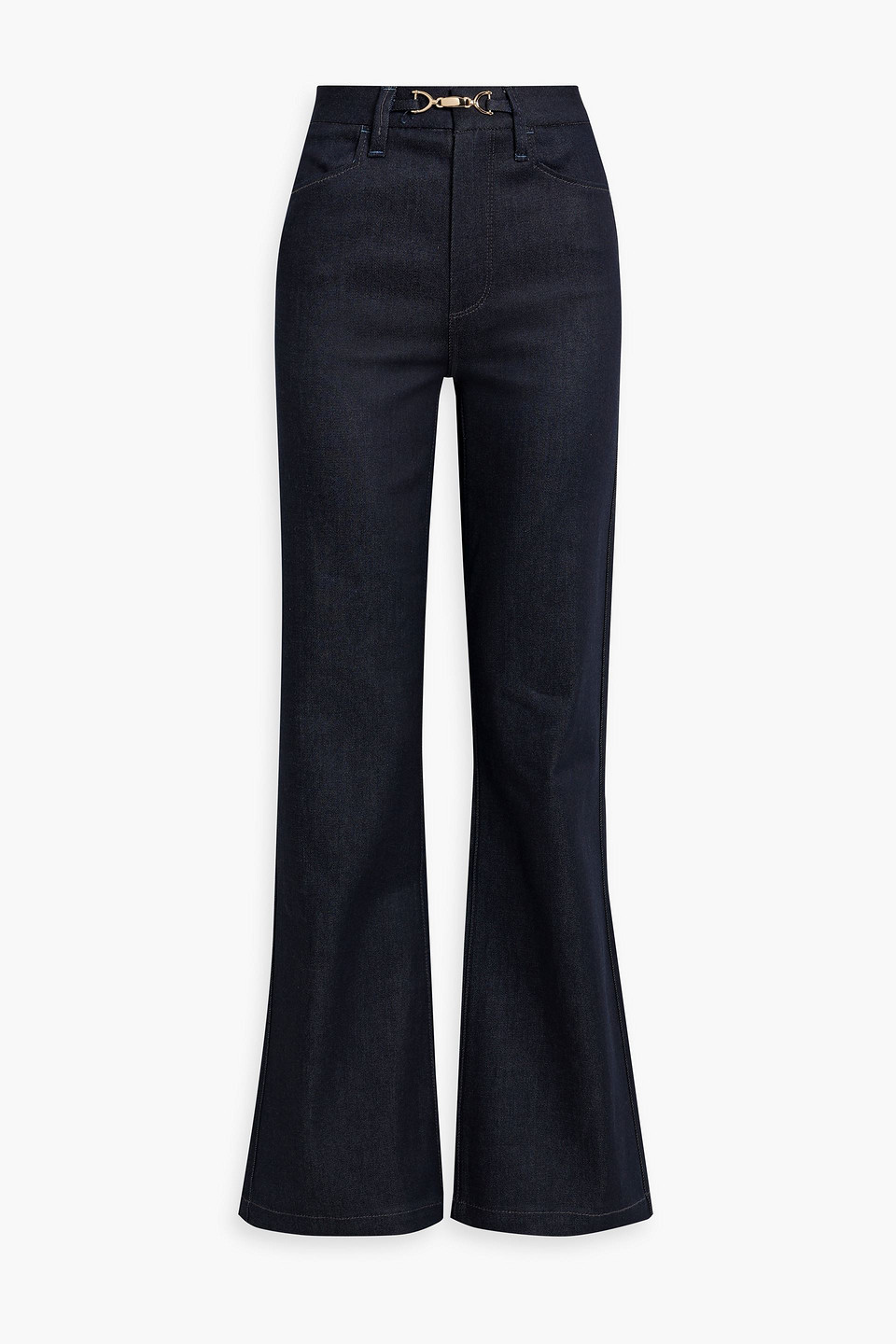 Paige High-rise Flared Jeans In Dark Denim