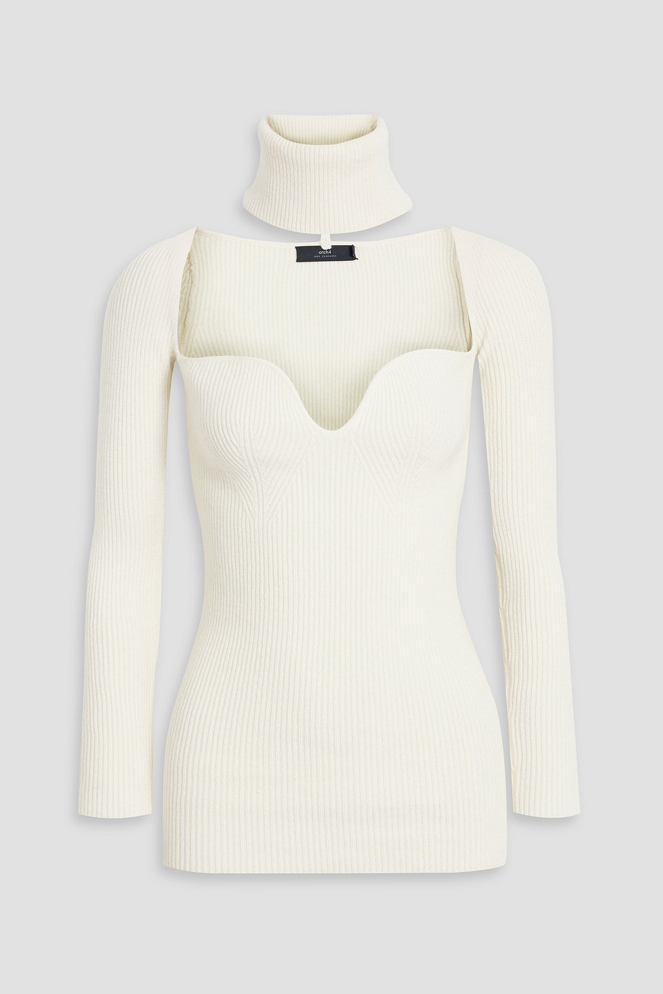 Arch4 Amandine Convertible Ribbed Cashmere Sweater In Ivory