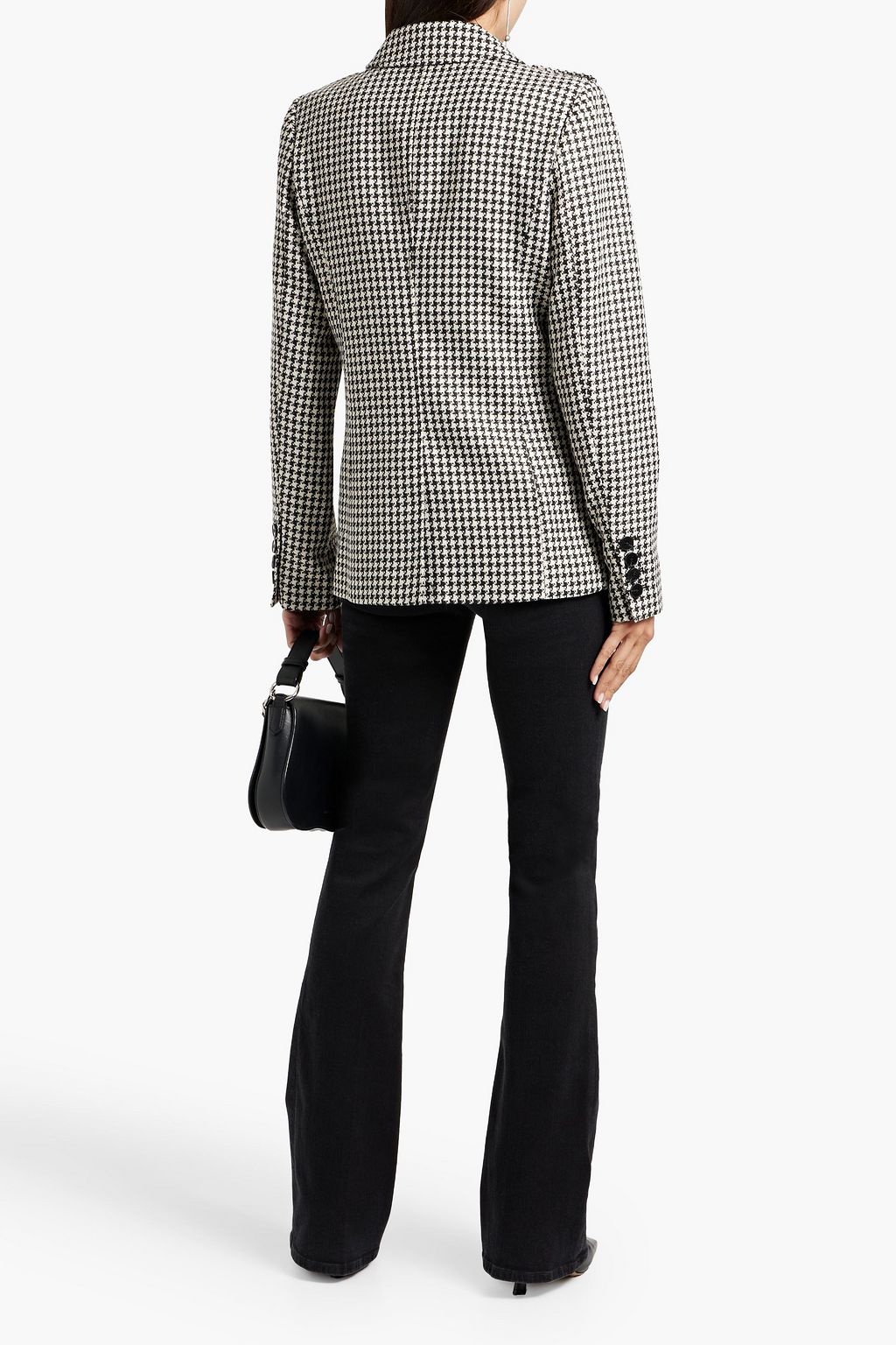 PAIGE Skyler metallic houndstooth tweed jacket