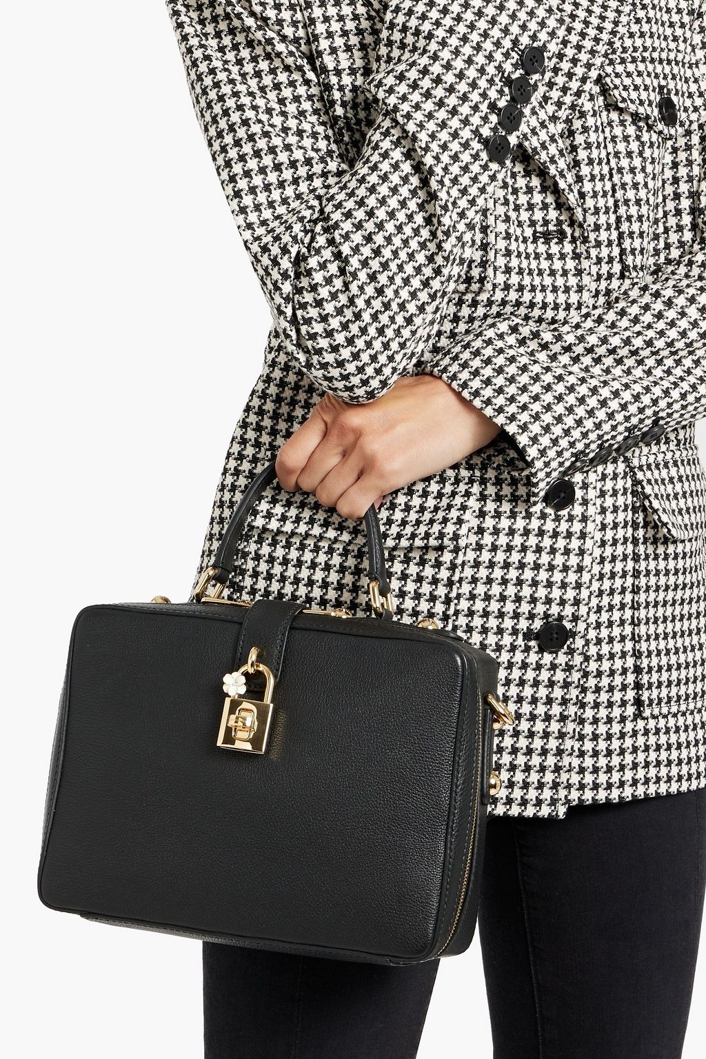 DOLCE&GABBANA Embellished pebbled-leather tote