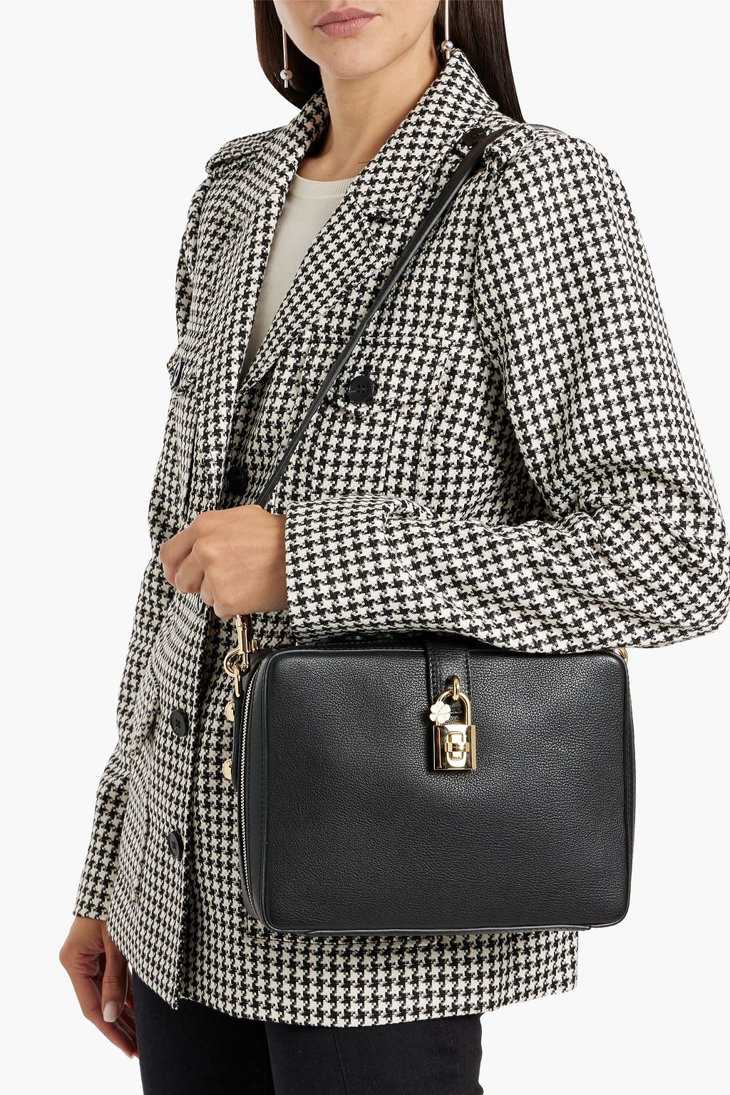 DOLCE&GABBANA Embellished pebbled-leather tote
