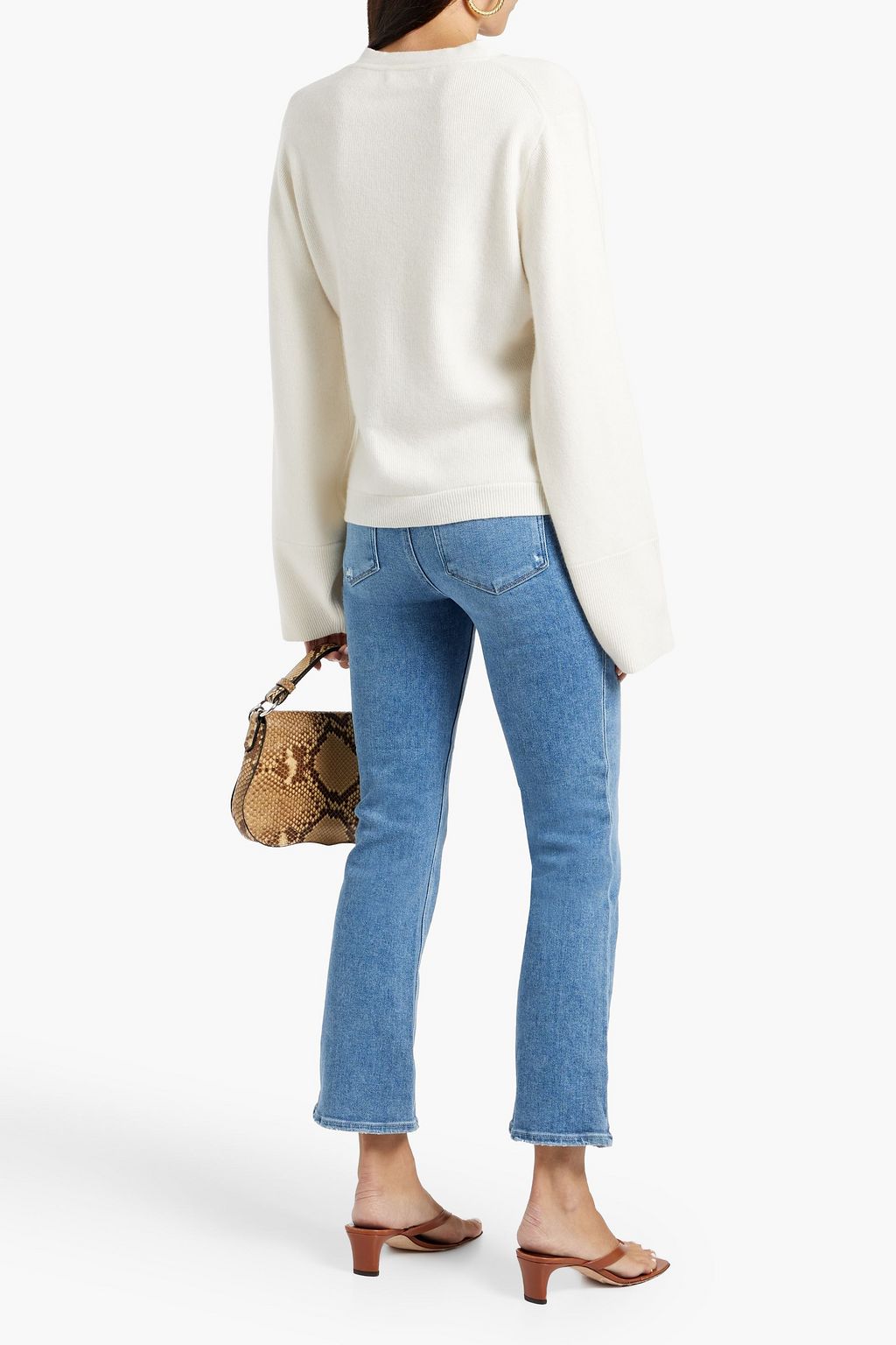 PAIGE Claudine distresed high-rise kick-flare jeans