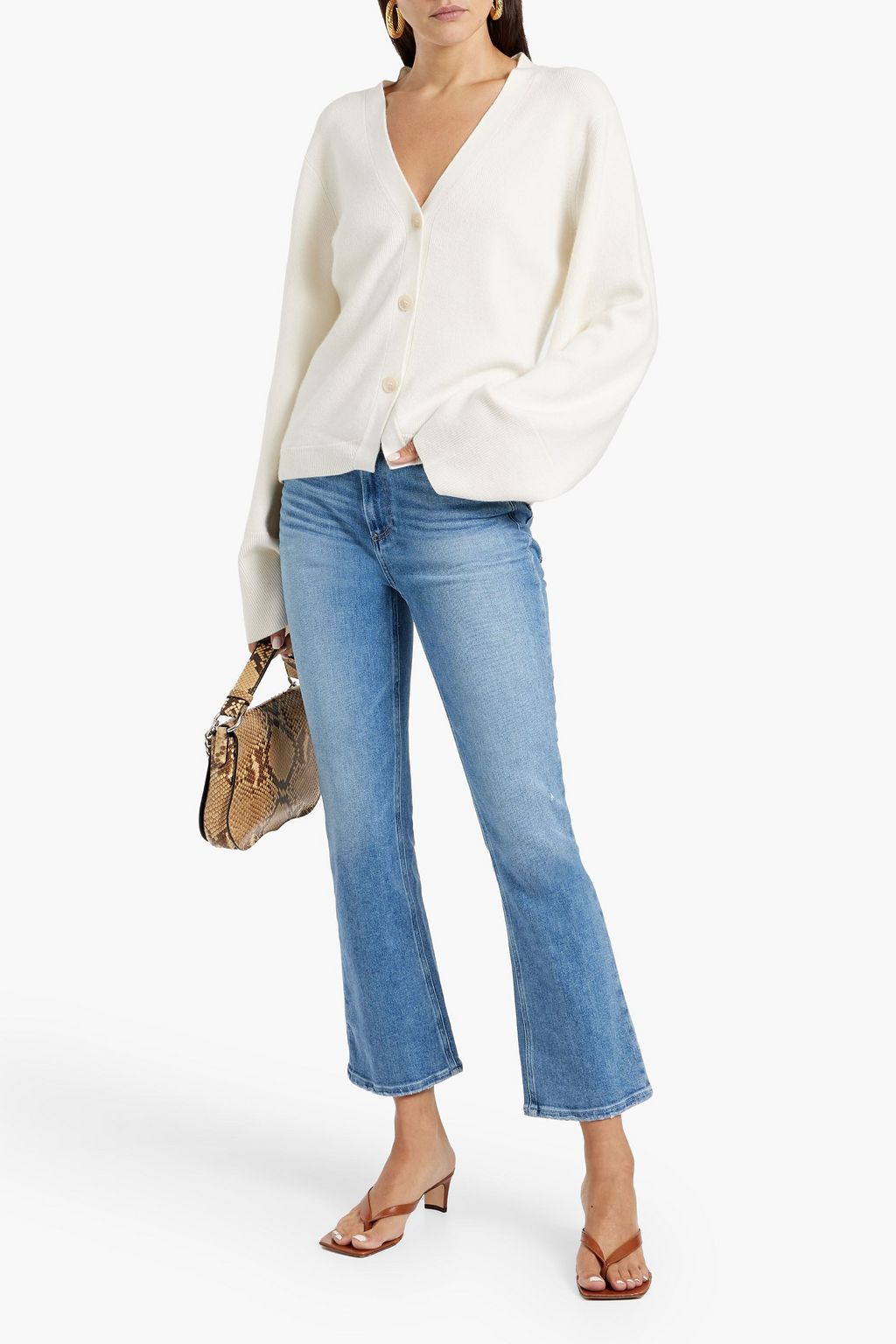 PAIGE Claudine distresed high-rise kick-flare jeans