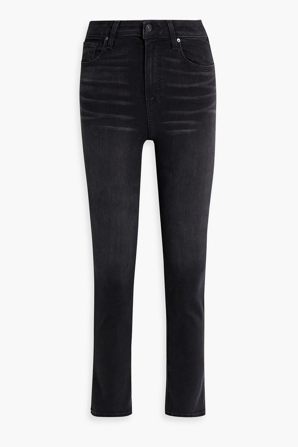 Paige Sarah High-rise Slim-leg Jeans In Charcoal