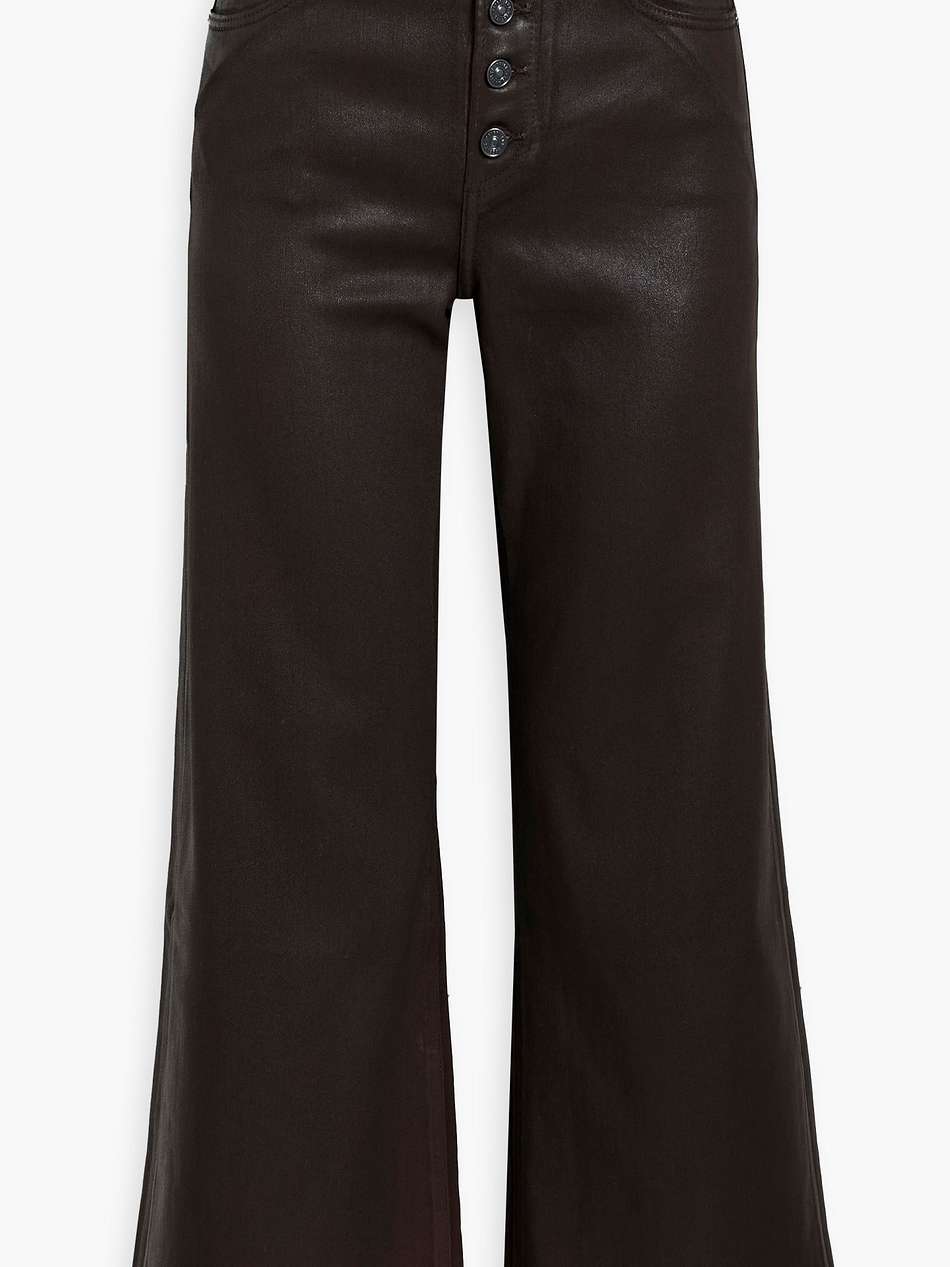 anessa cropped coated high-rise wide-leg jeans