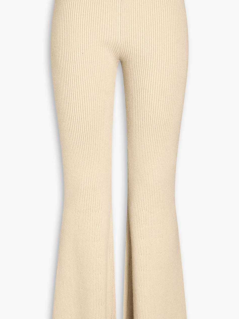 ribbed cashmere-blend flared pants