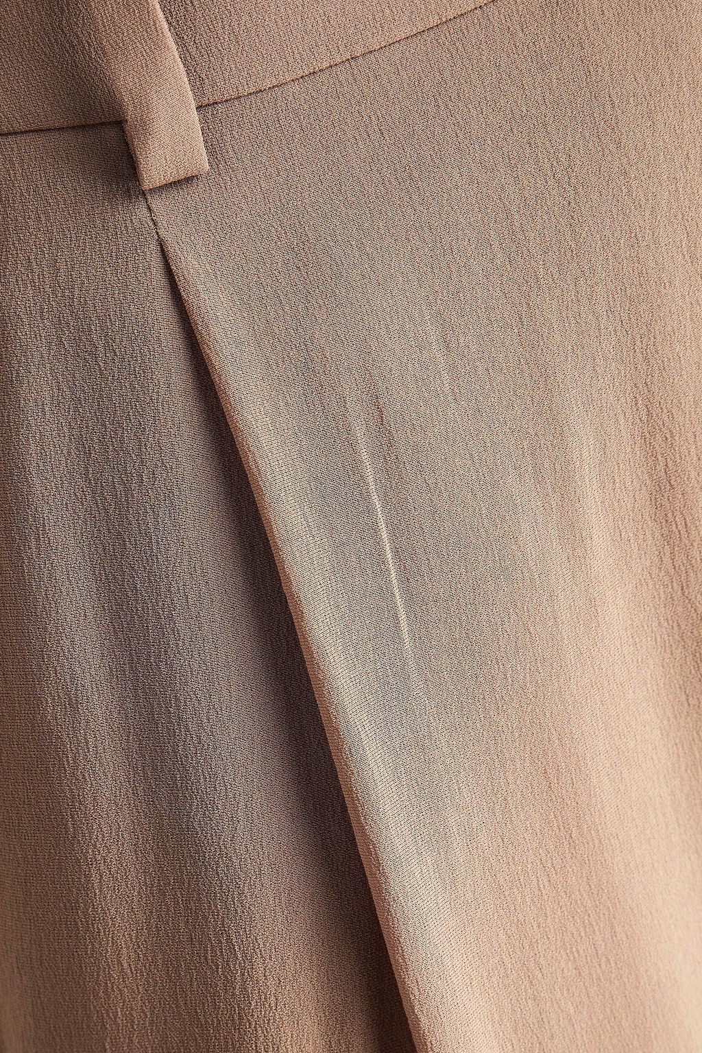 SAINT LAURENT Pleated silk-crepe straight-leg pants