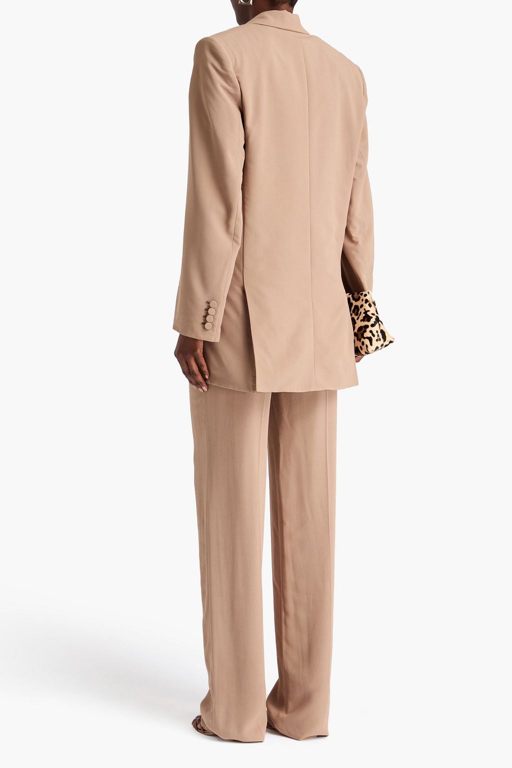 SAINT LAURENT Double-breasted silk-crepe blazer
