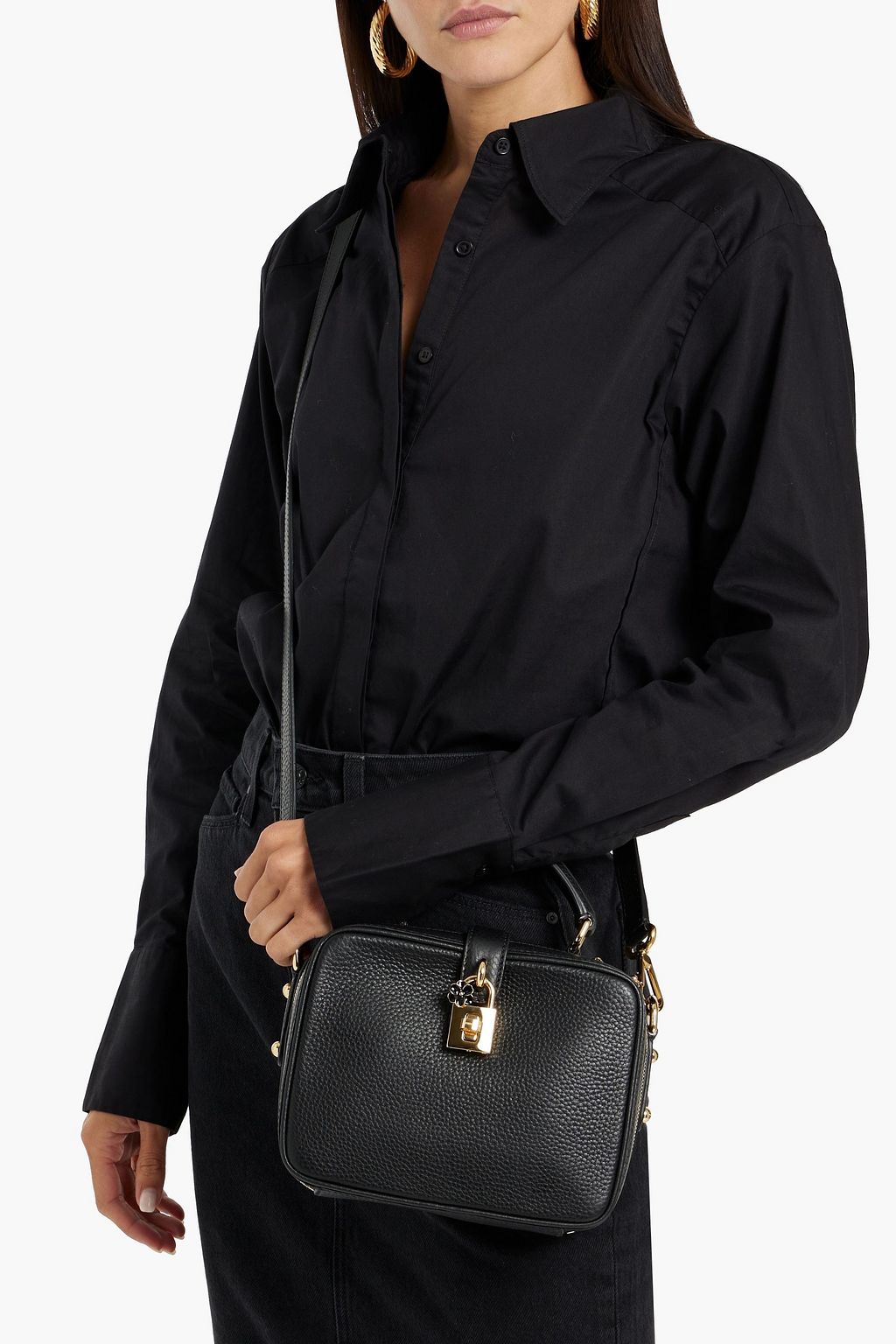 DOLCE&GABBANA Treasure Box pebbled-leather cross-body bag