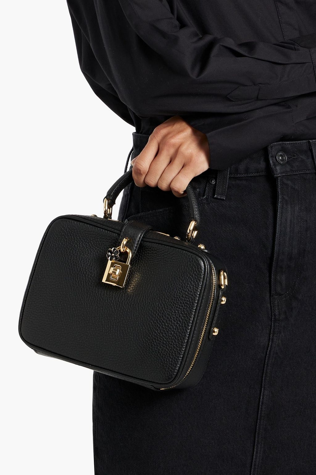 DOLCE&GABBANA Treasure Box pebbled-leather cross-body bag