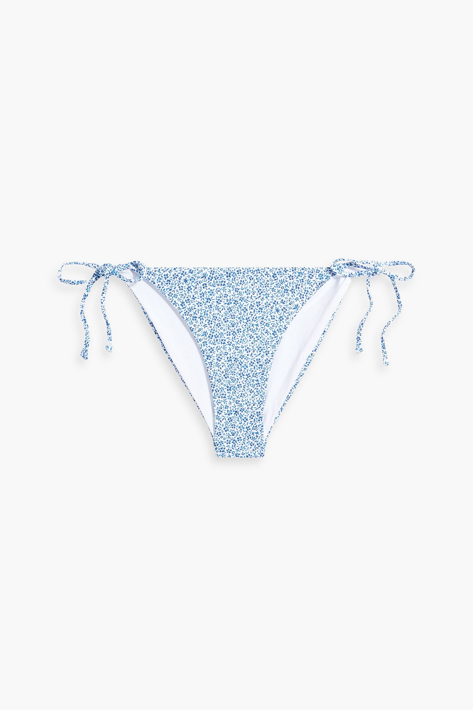 Onia Kate Floral-print Low-rise Bikini Briefs In Blue