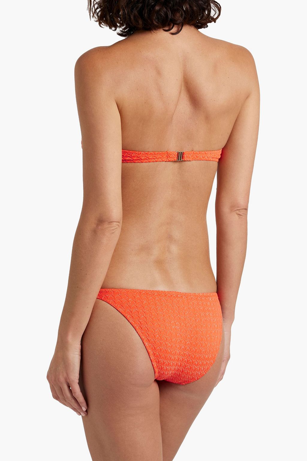 MELISSA ODABASH Alba metallic cloqué bandeau bikini top