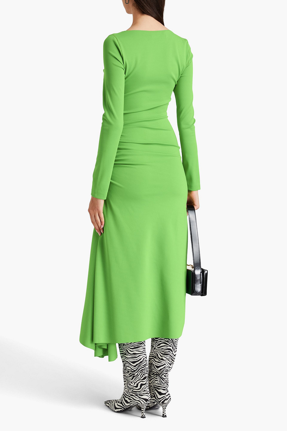  Marni - Gerafftes Midikleid Aus Cady - Grün - It 40 