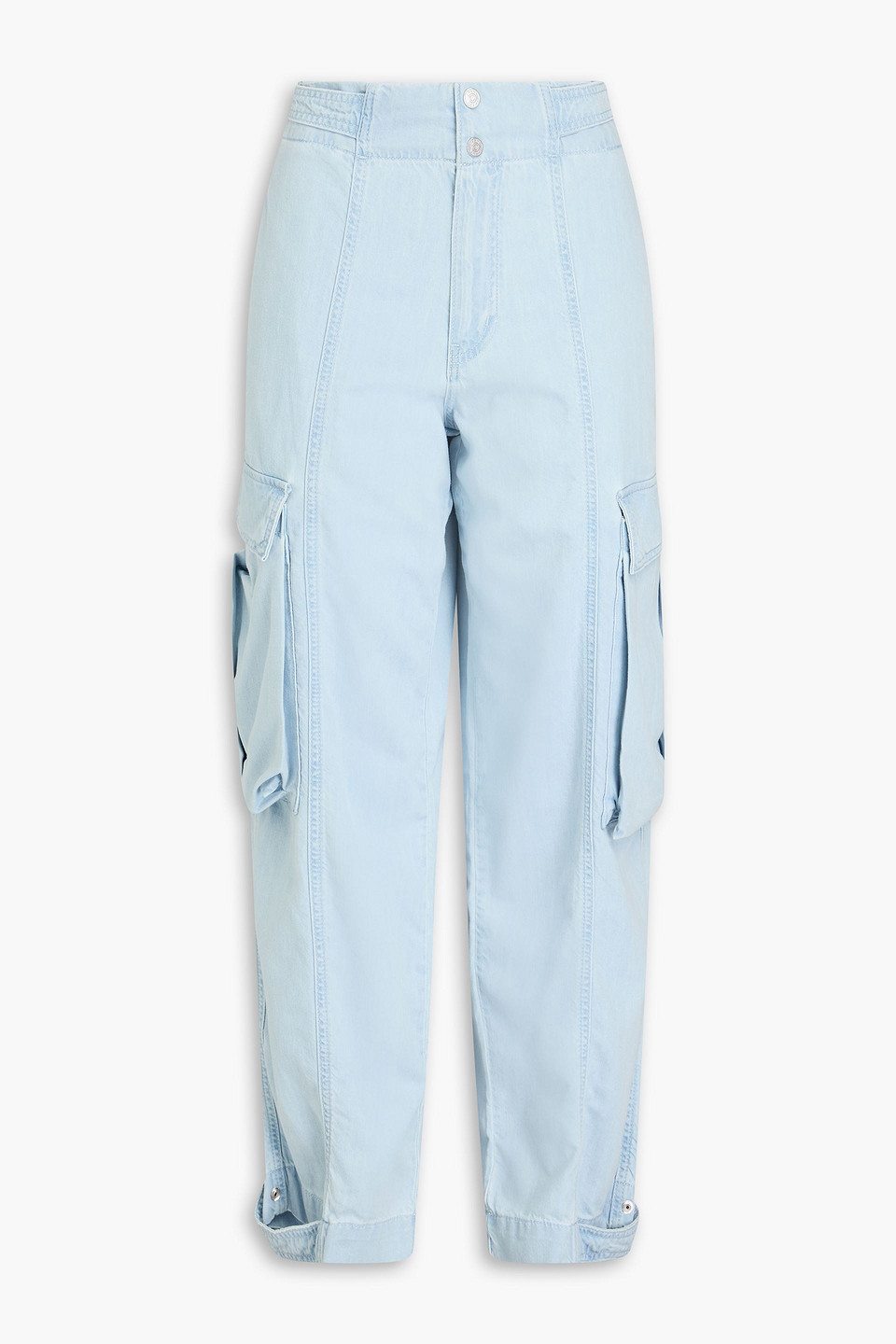 Frame High-rise Wide-leg Jeans In Light Denim