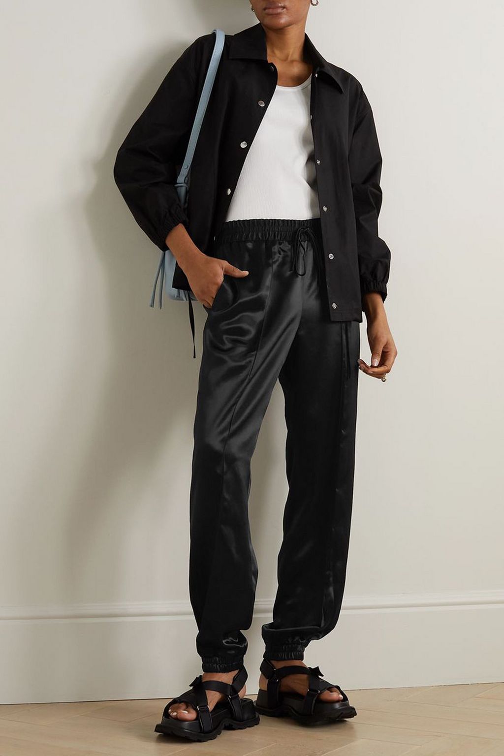 JIL SANDER بنطال رياضي من الساتان