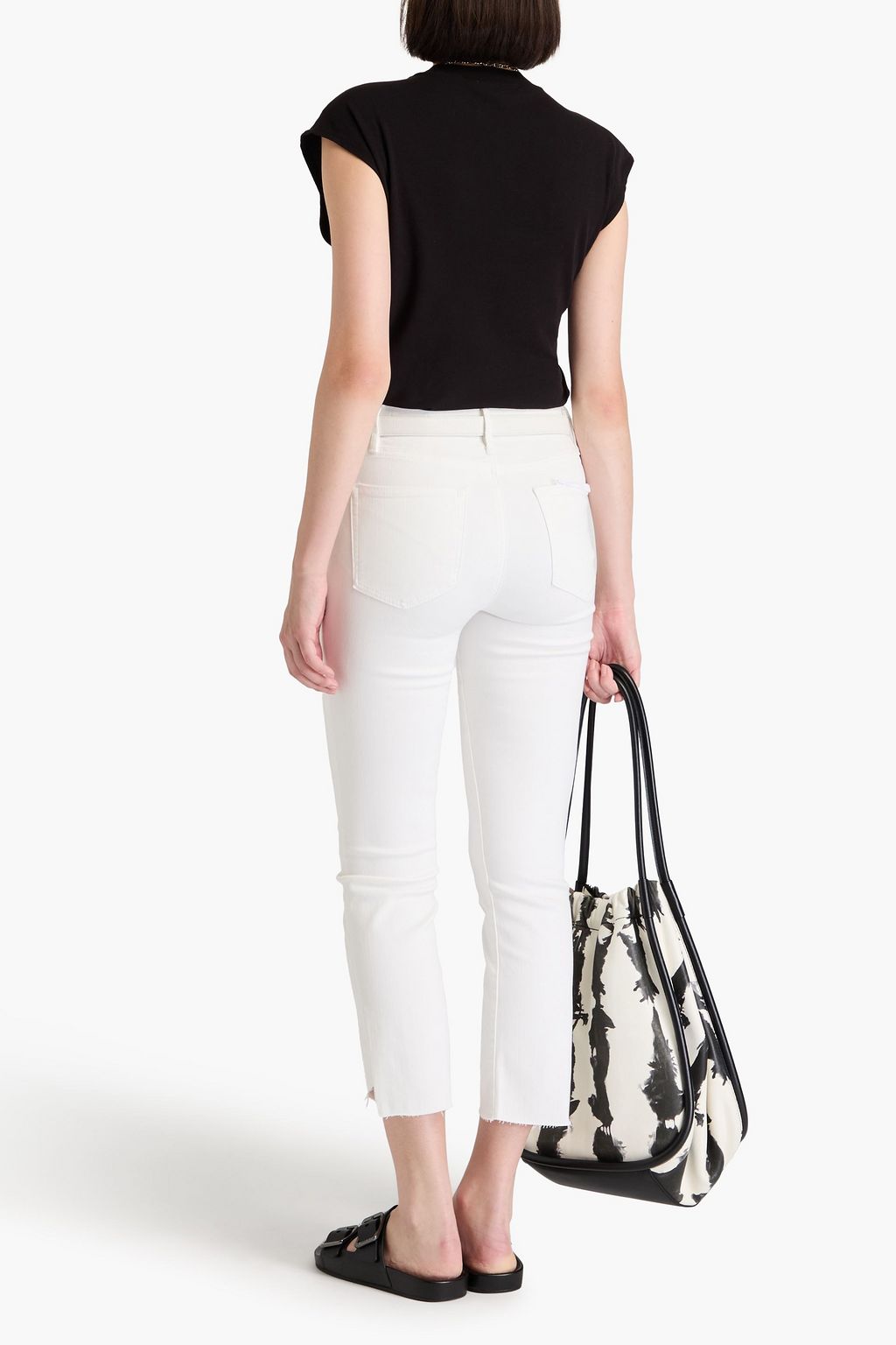 FRAME Le High cropped high-rise straight-leg jeans