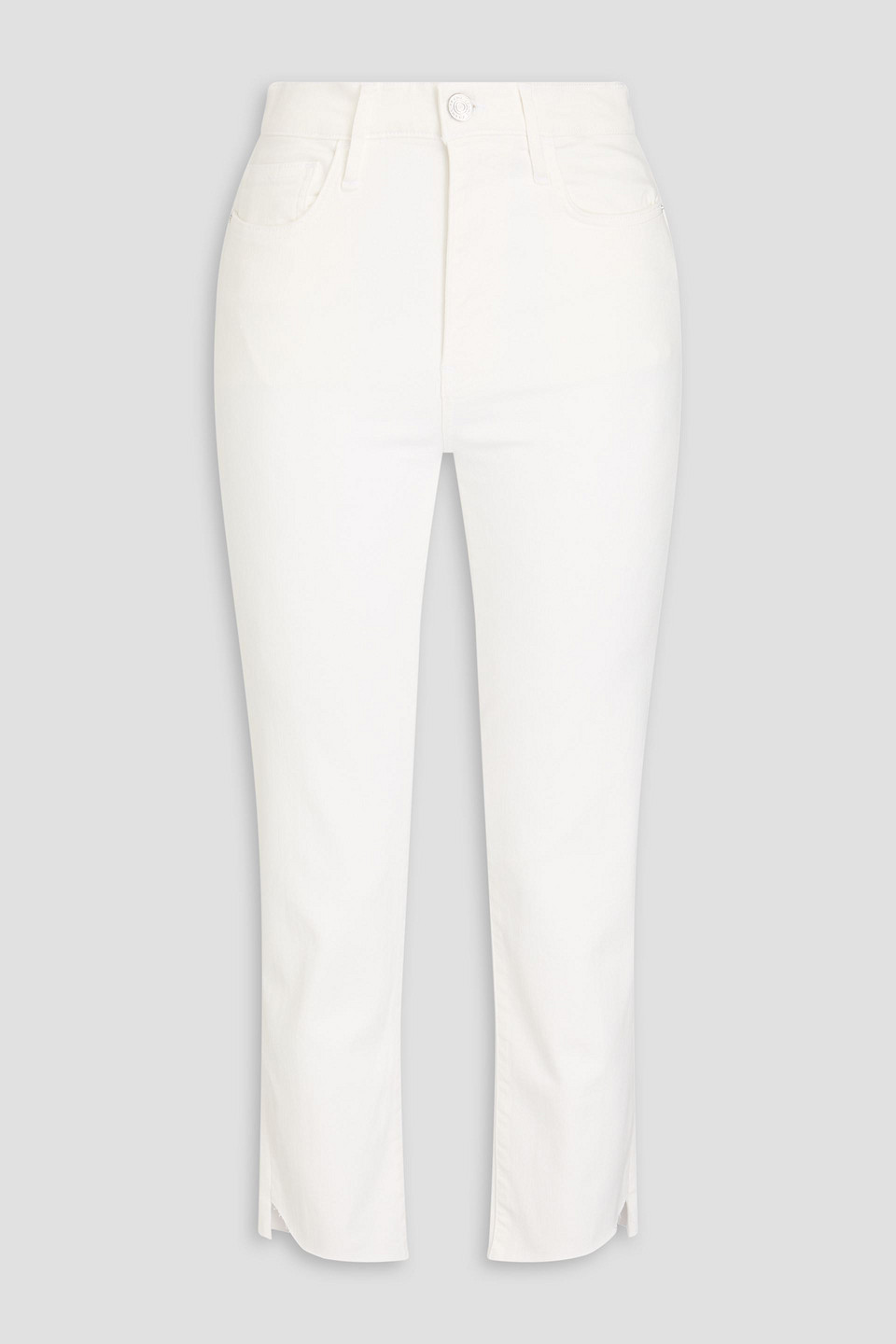 Frame Le High Cropped High-rise Straight-leg Jeans In White
