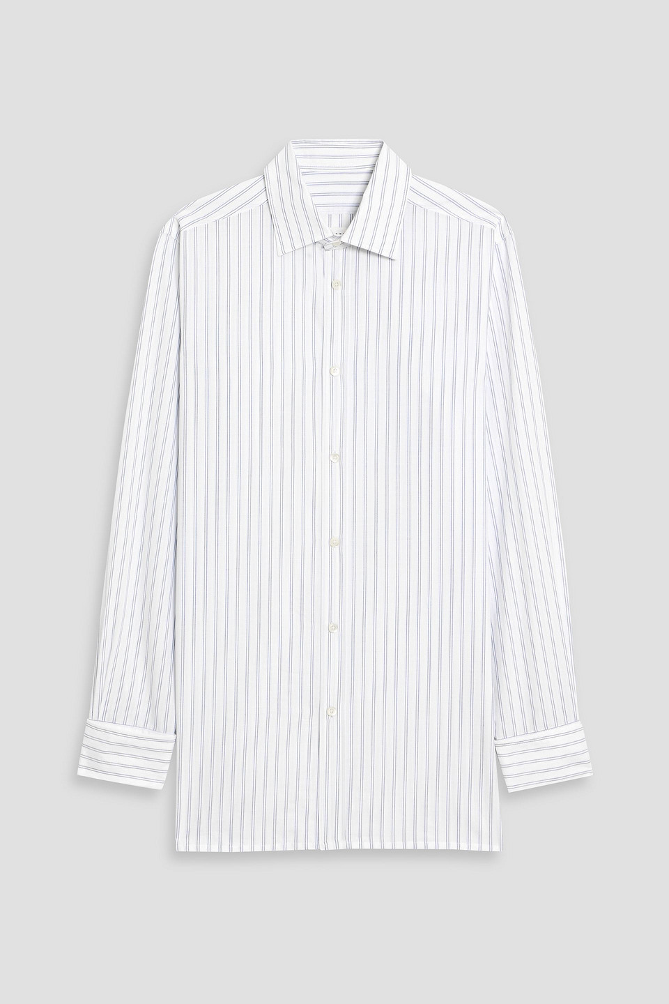 maison margiela - oversized striped cotton shirt - white - eu 41