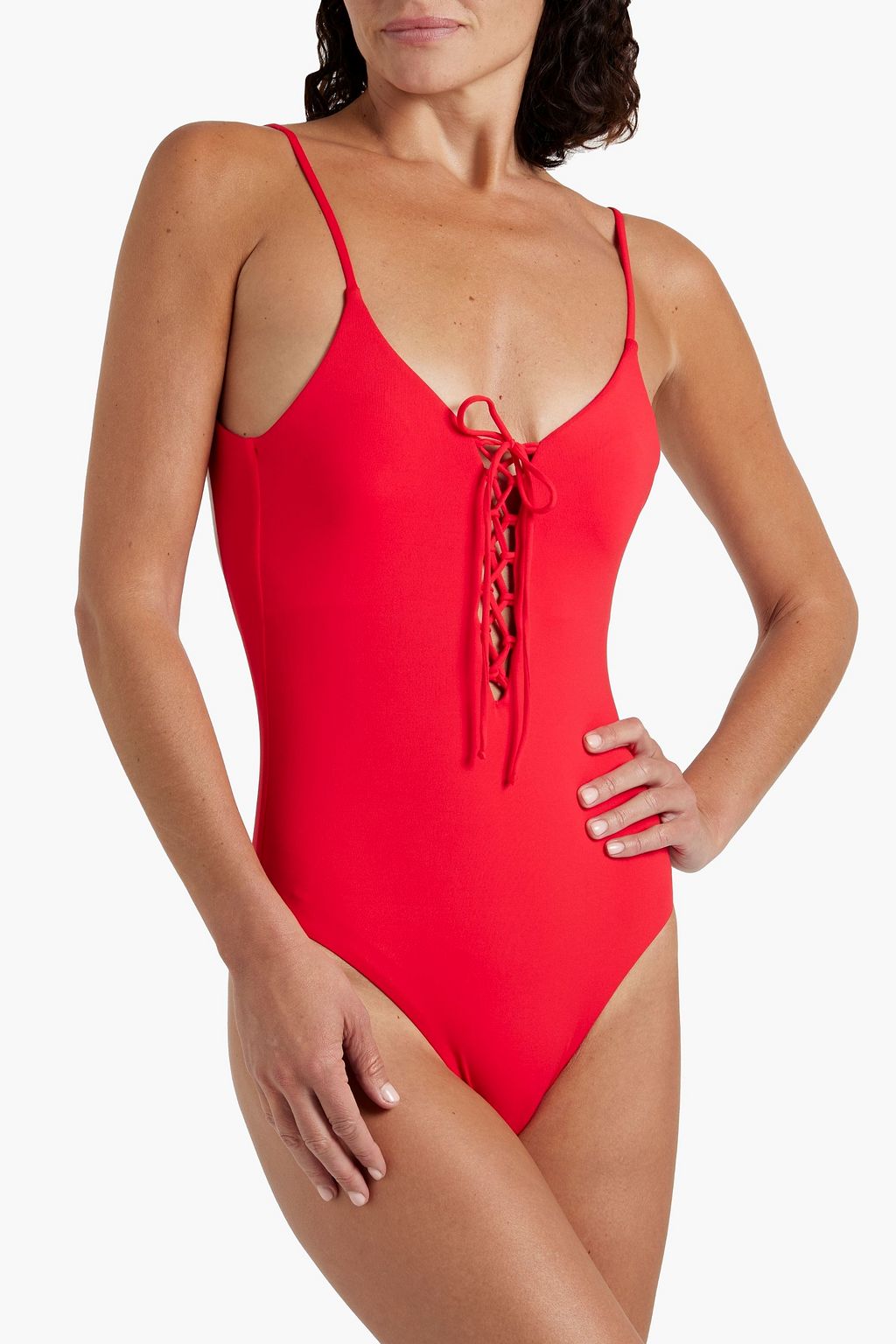 MELISSA ODABASH Nerano lace-up swimsuit