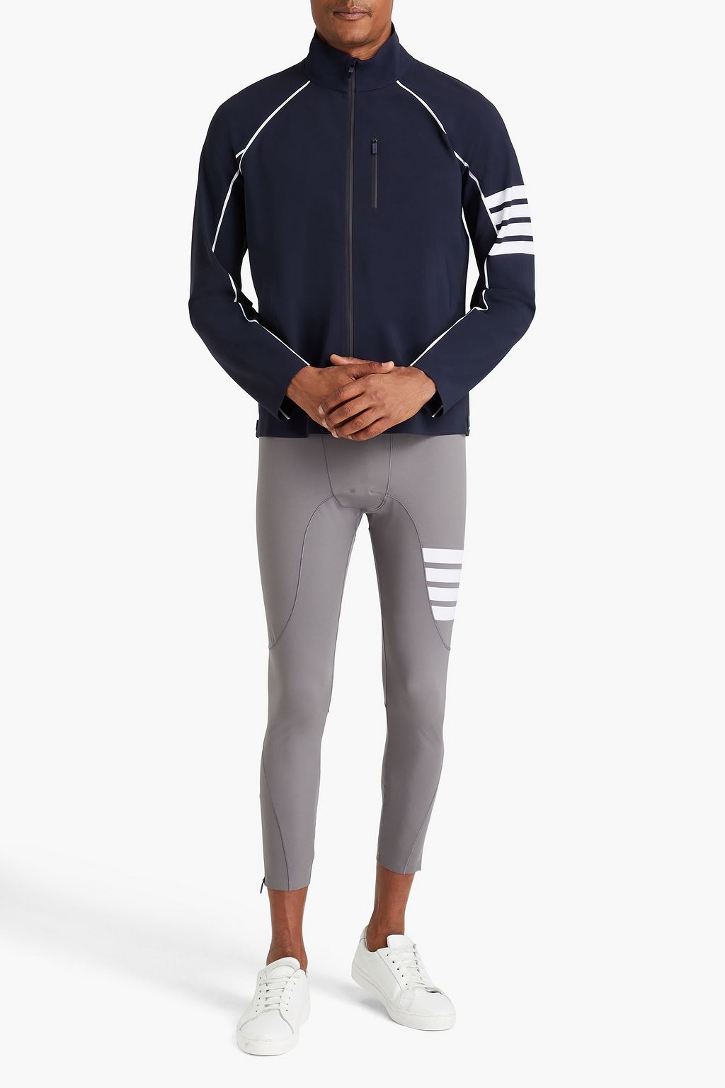 THOM BROWNE Striped stretch track jacket