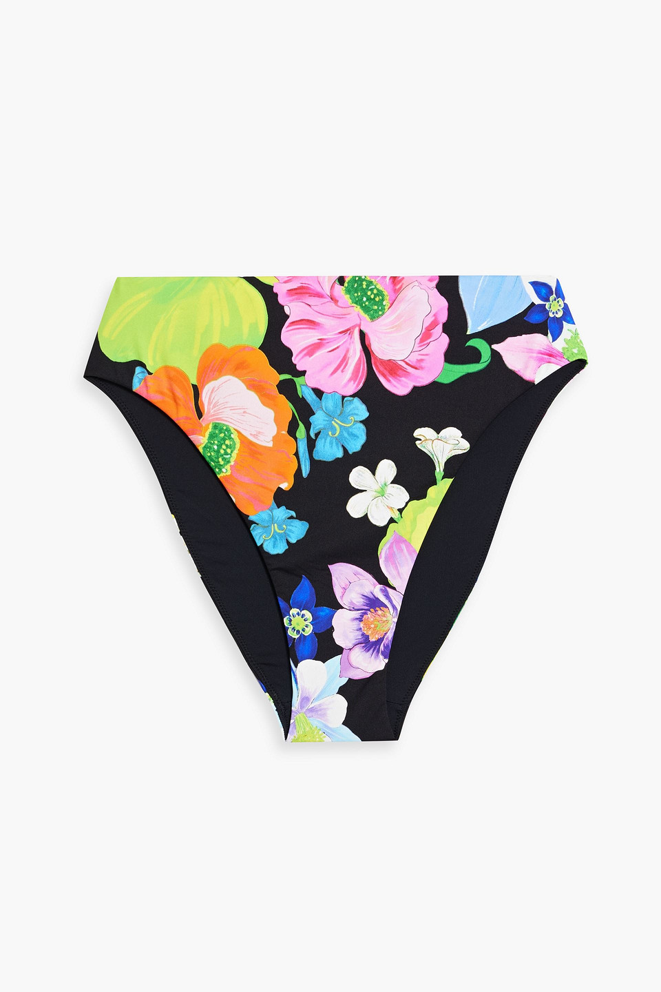 Camilla Crystal-embellished Floral-print Mid-rise Bikini Briefs In Black