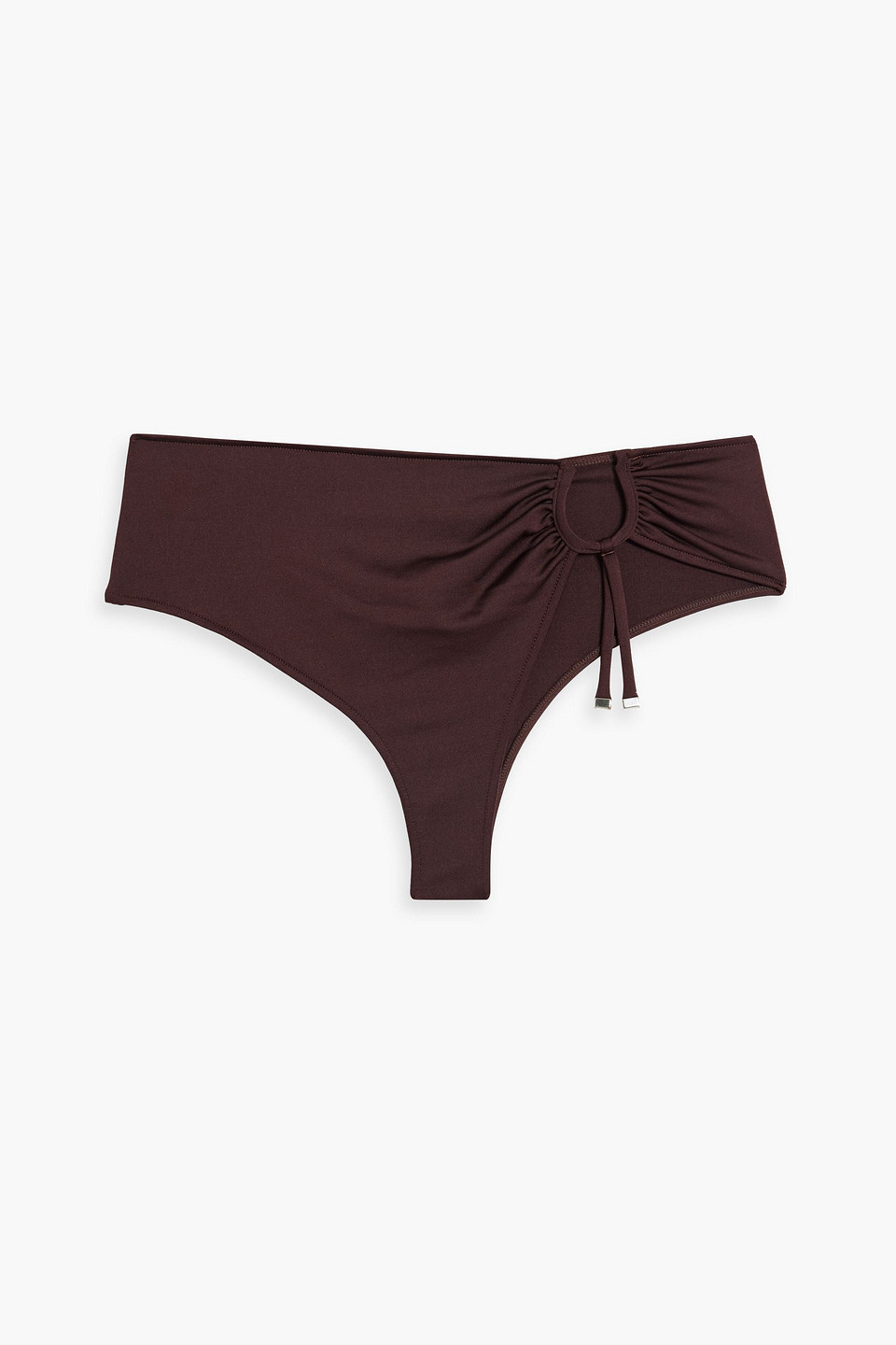 Jacquemus Aouro Ring-embellished Mid-rise Bikini Briefs In Dark Brown