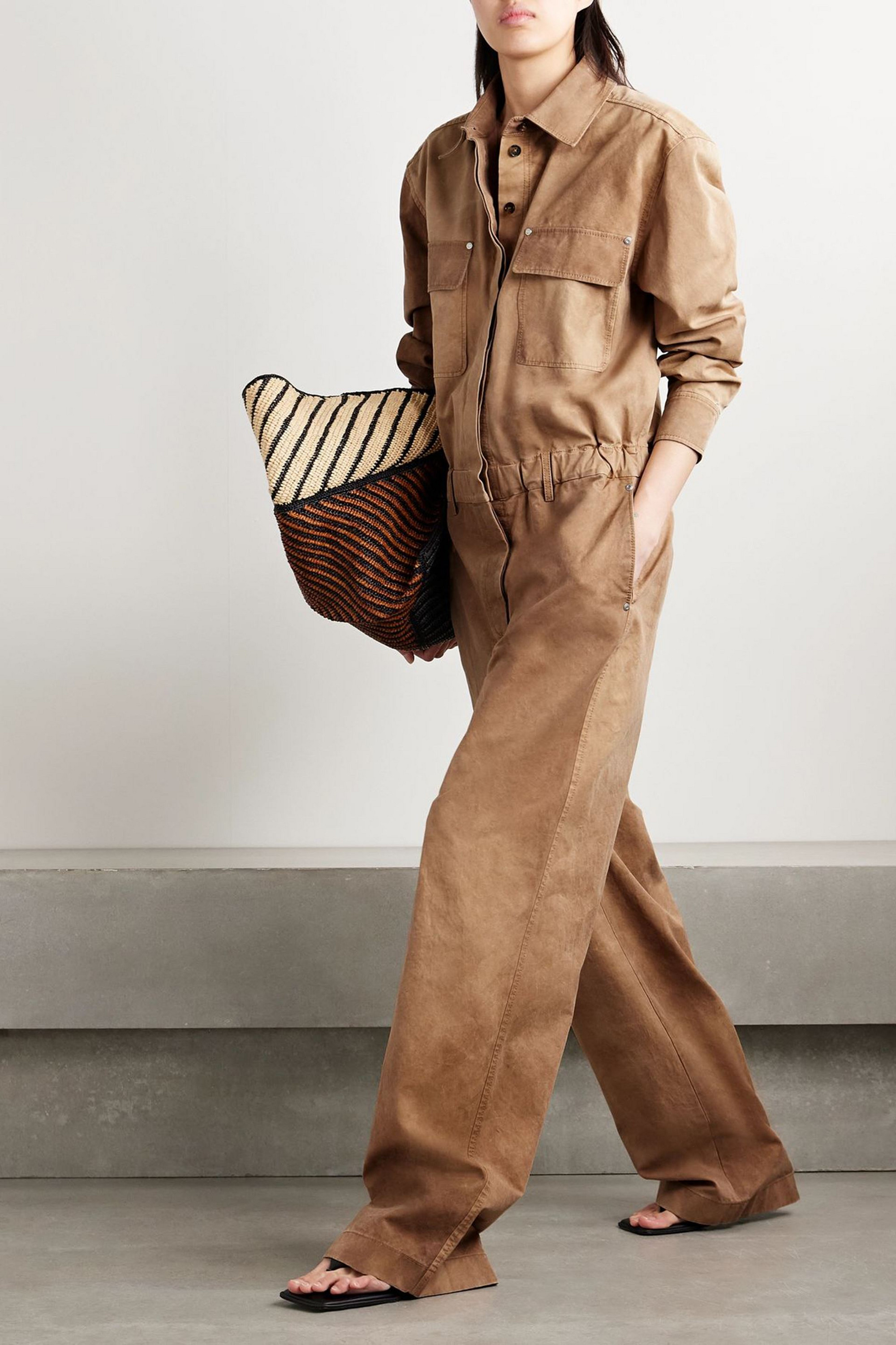 Stella McCartney Washed cotton-canvas jumpsuit