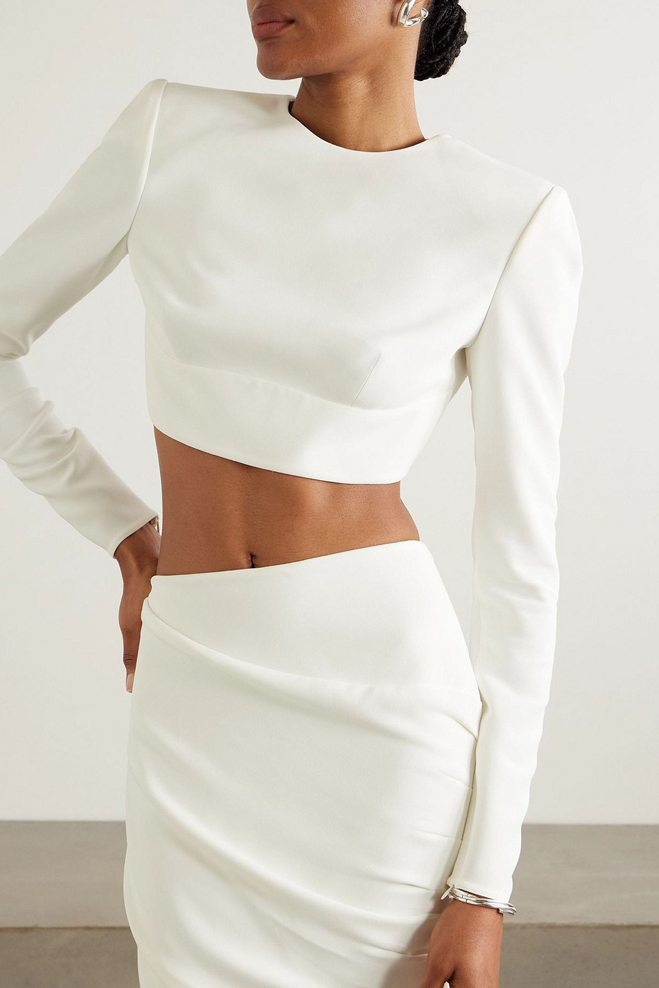  Stella Mccartney - Verkürztes Oberteil Aus Cady - Weiß - It 44 
