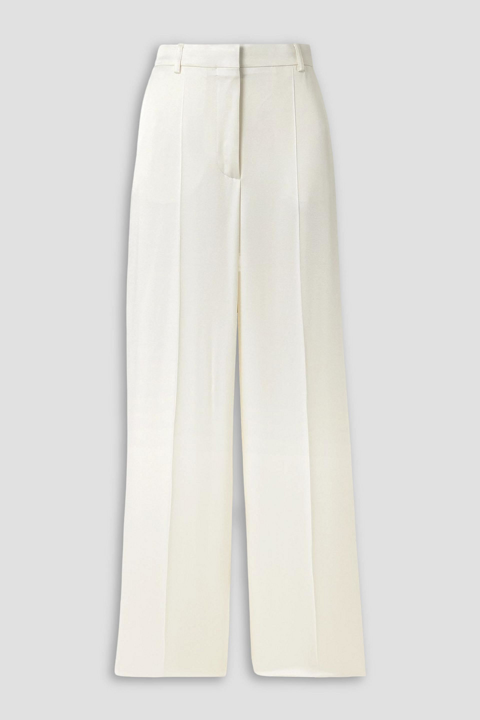 Stella Mccartney Wide-leg Pleated Crepe Pants In White