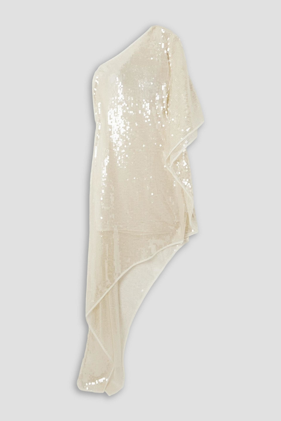 stella mccartney - one-shoulder asymmetric sequined mesh maxi dress - white - it 46