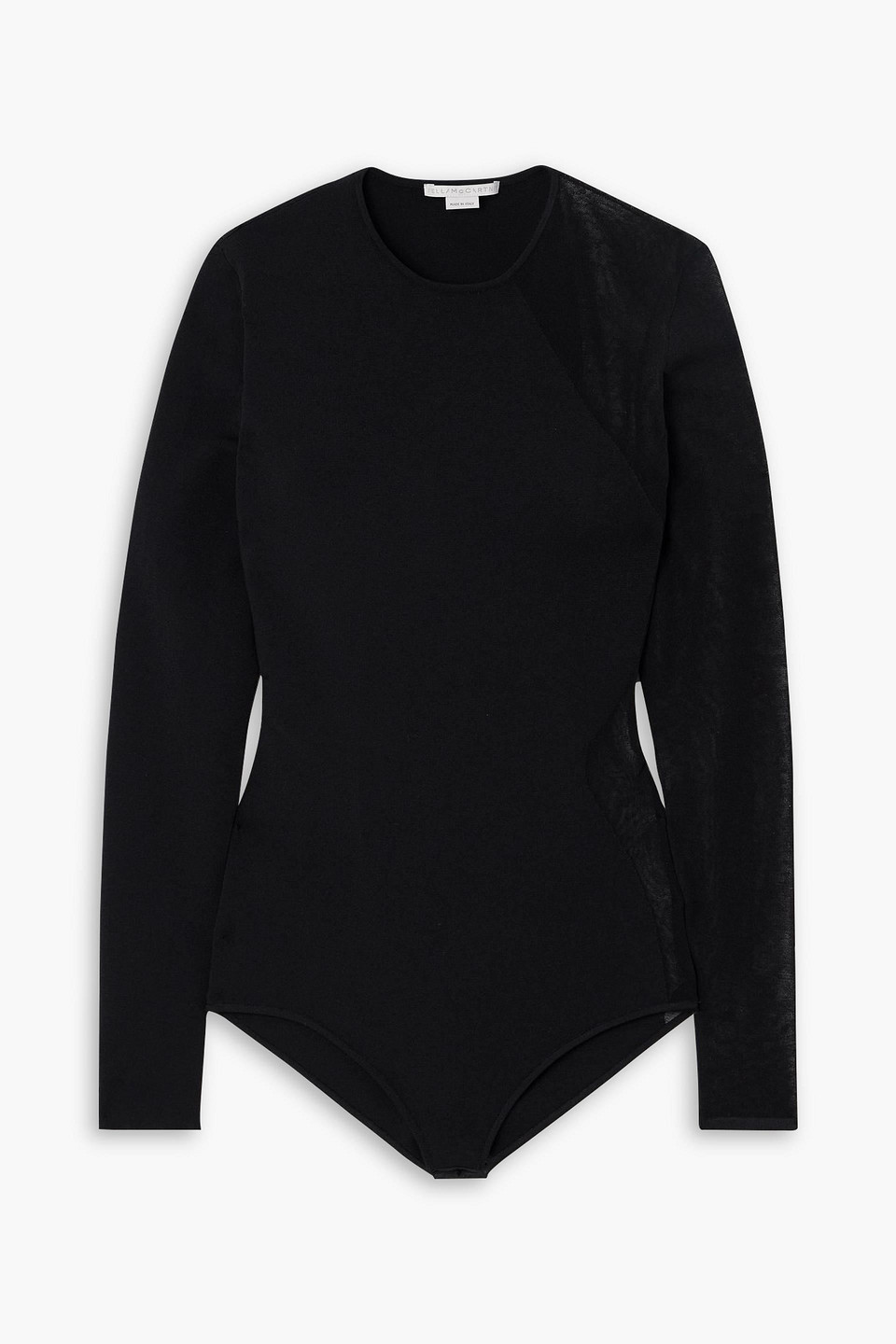 Stella Mccartney Miracle Stretch-knit And Cotton-blend Bodysuit In Black