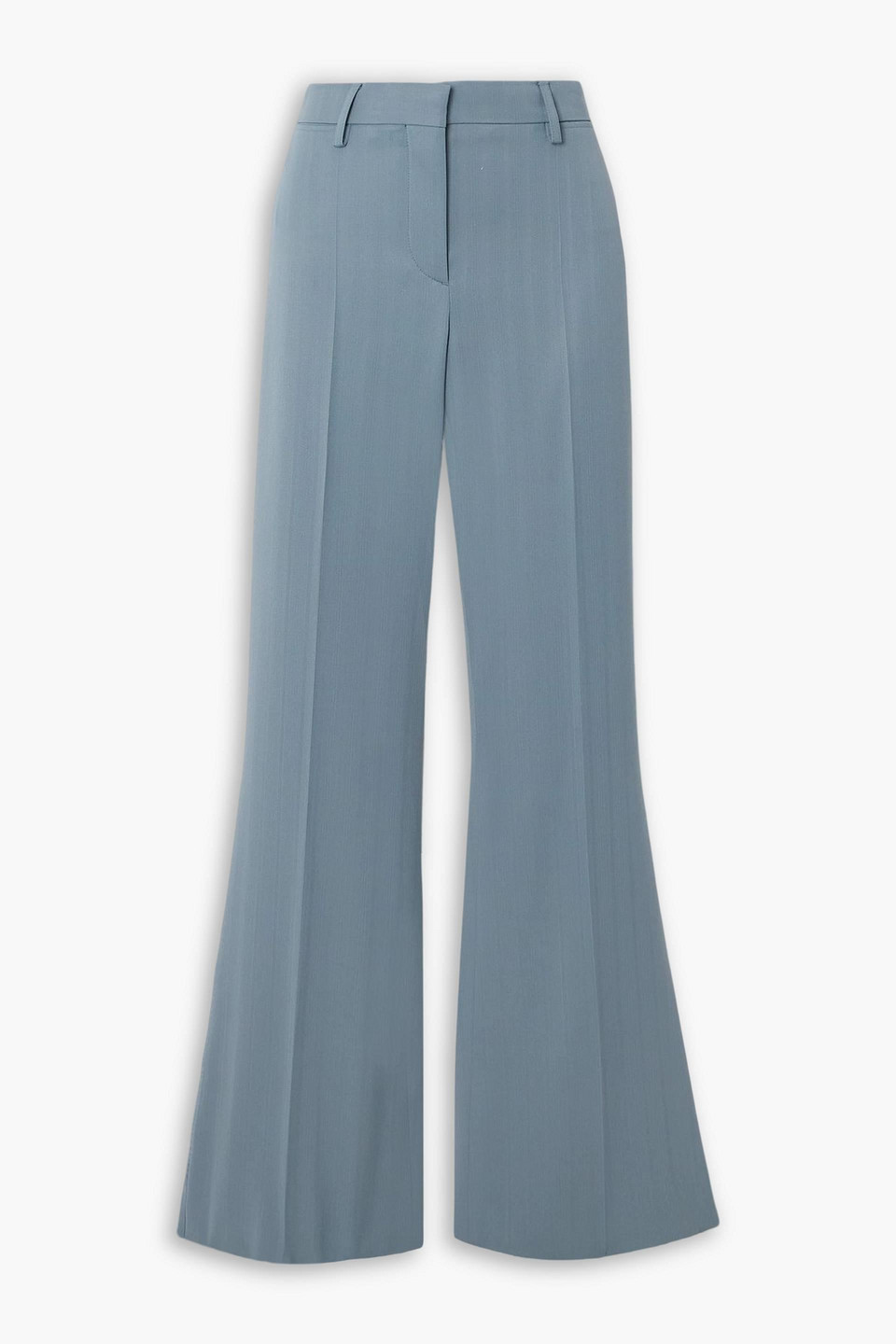 Stella Mccartney Pinstriped Wool-blend Flared Pants In Blue