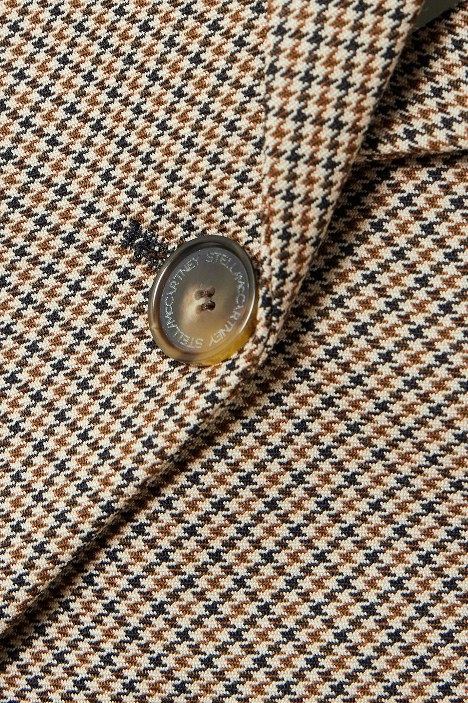 Stella Mccartney Oversized Houndstooth Wool Blazer In Neutral