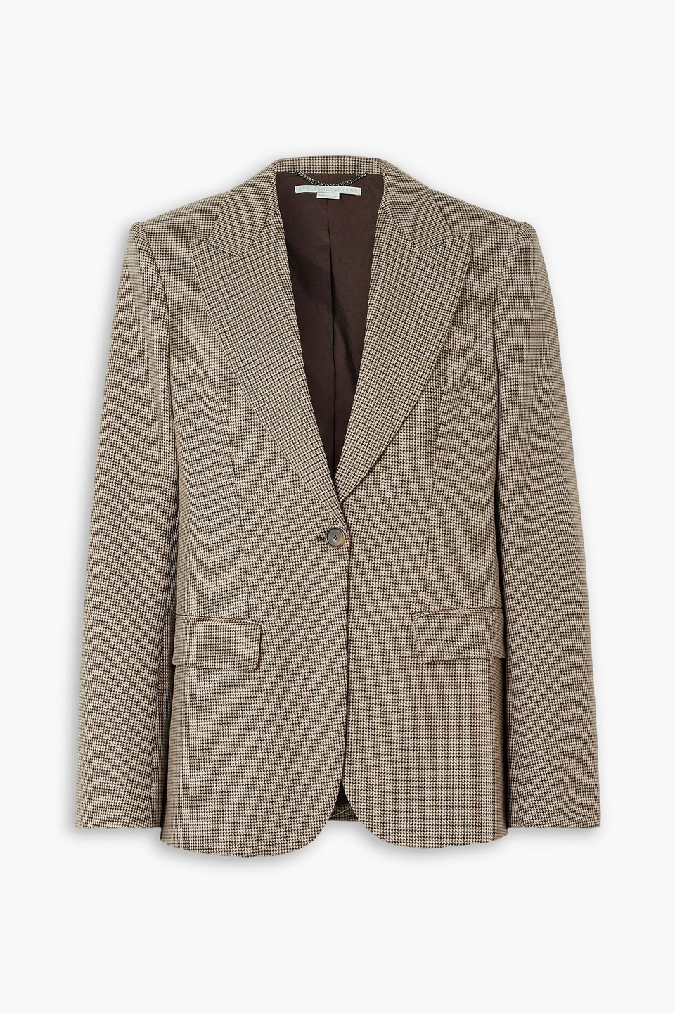 Stella Mccartney Oversized Houndstooth Wool Blazer In Neutral