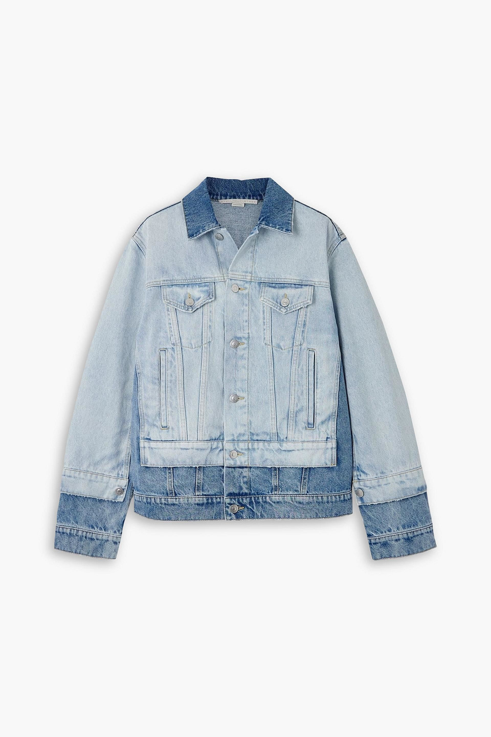 stella mccartney - two-tone paneled denim jacket - blue - xl