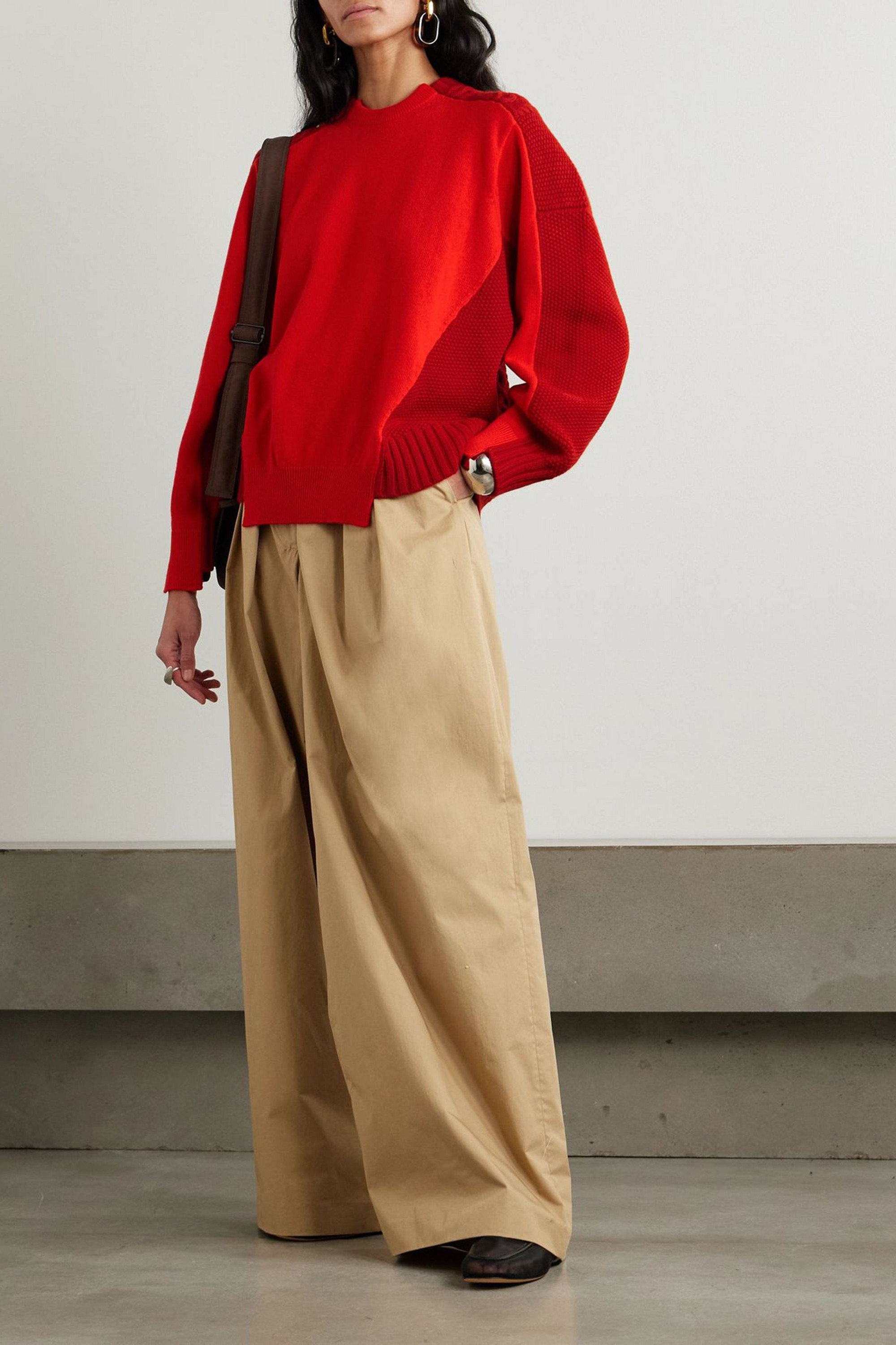 Stella McCartney Oversized two-tone panelled wool sweater