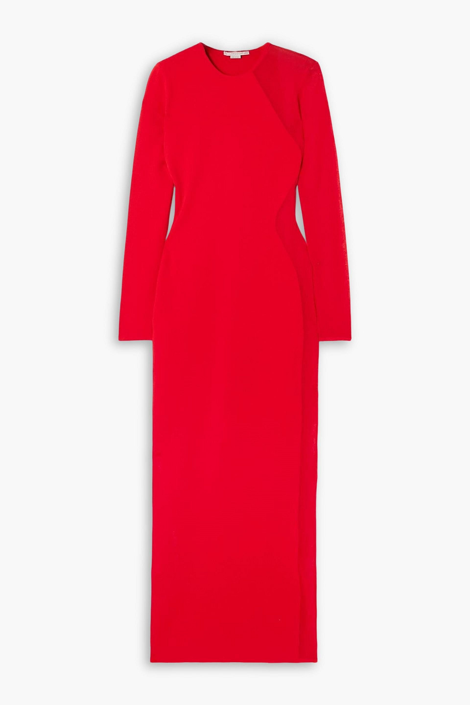 stella mccartney - miracle paneled knitted midi dress - red - xs
