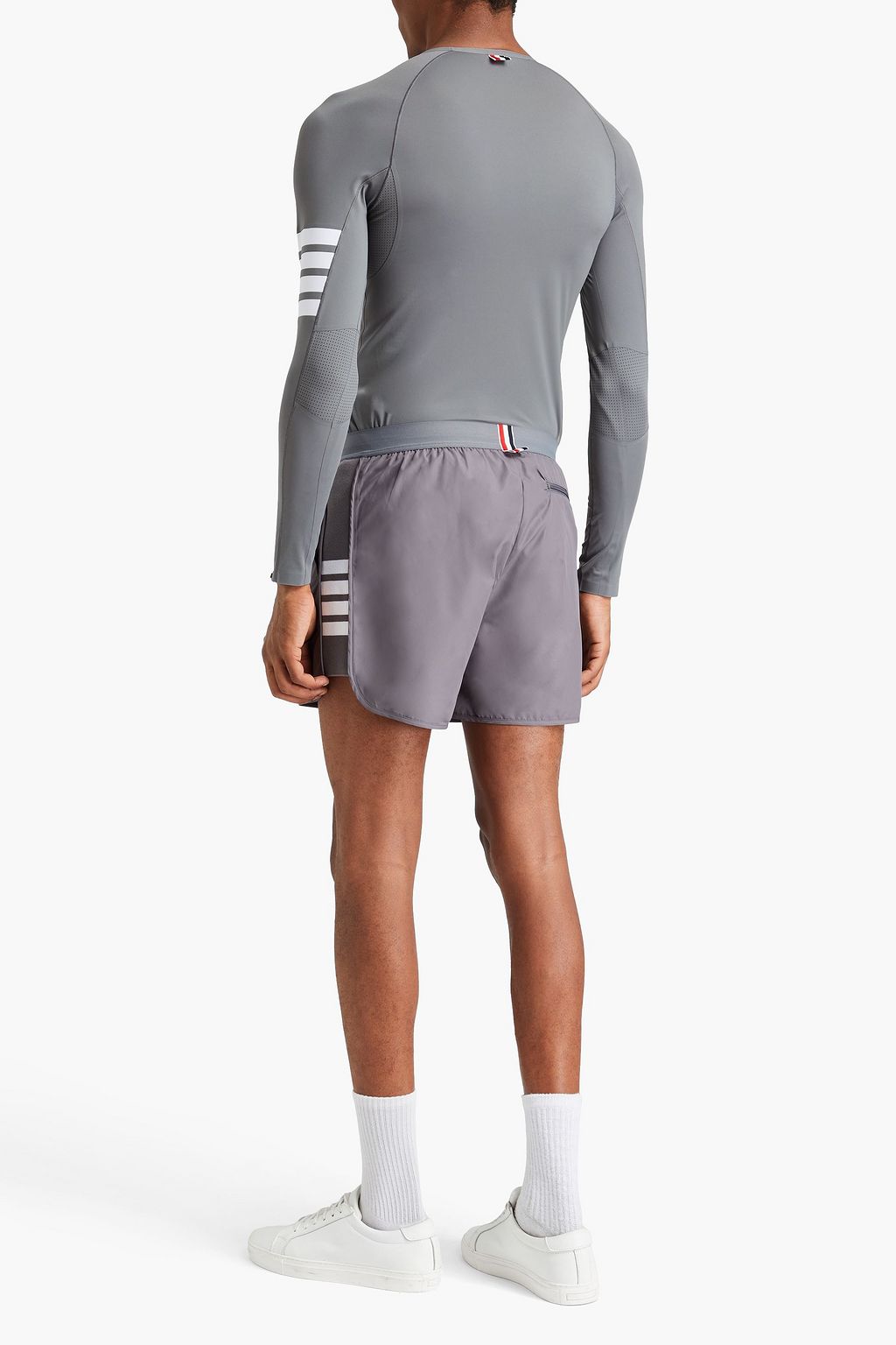 THOM BROWNE Striped stretch T-shirt