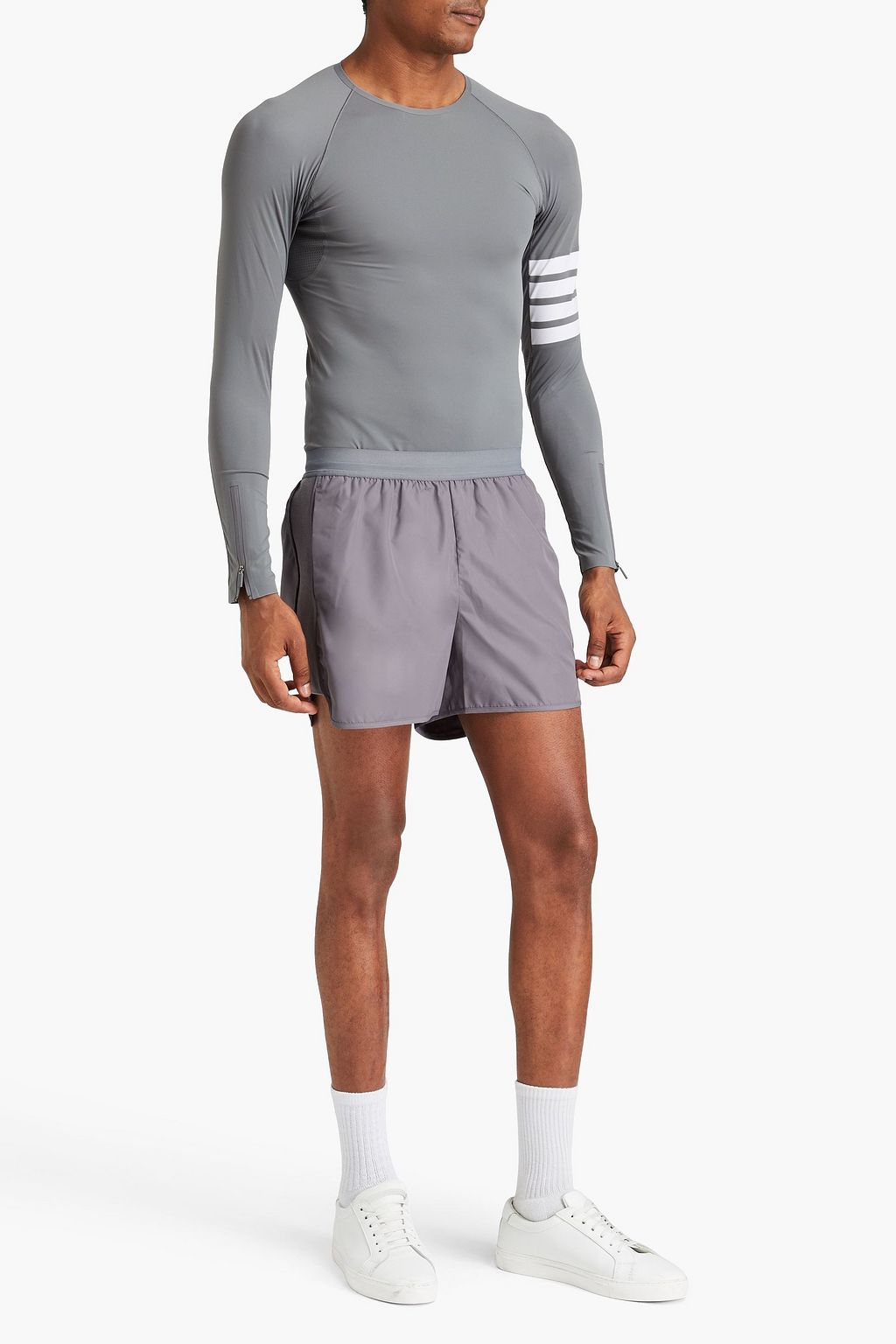 THOM BROWNE Striped stretch T-shirt